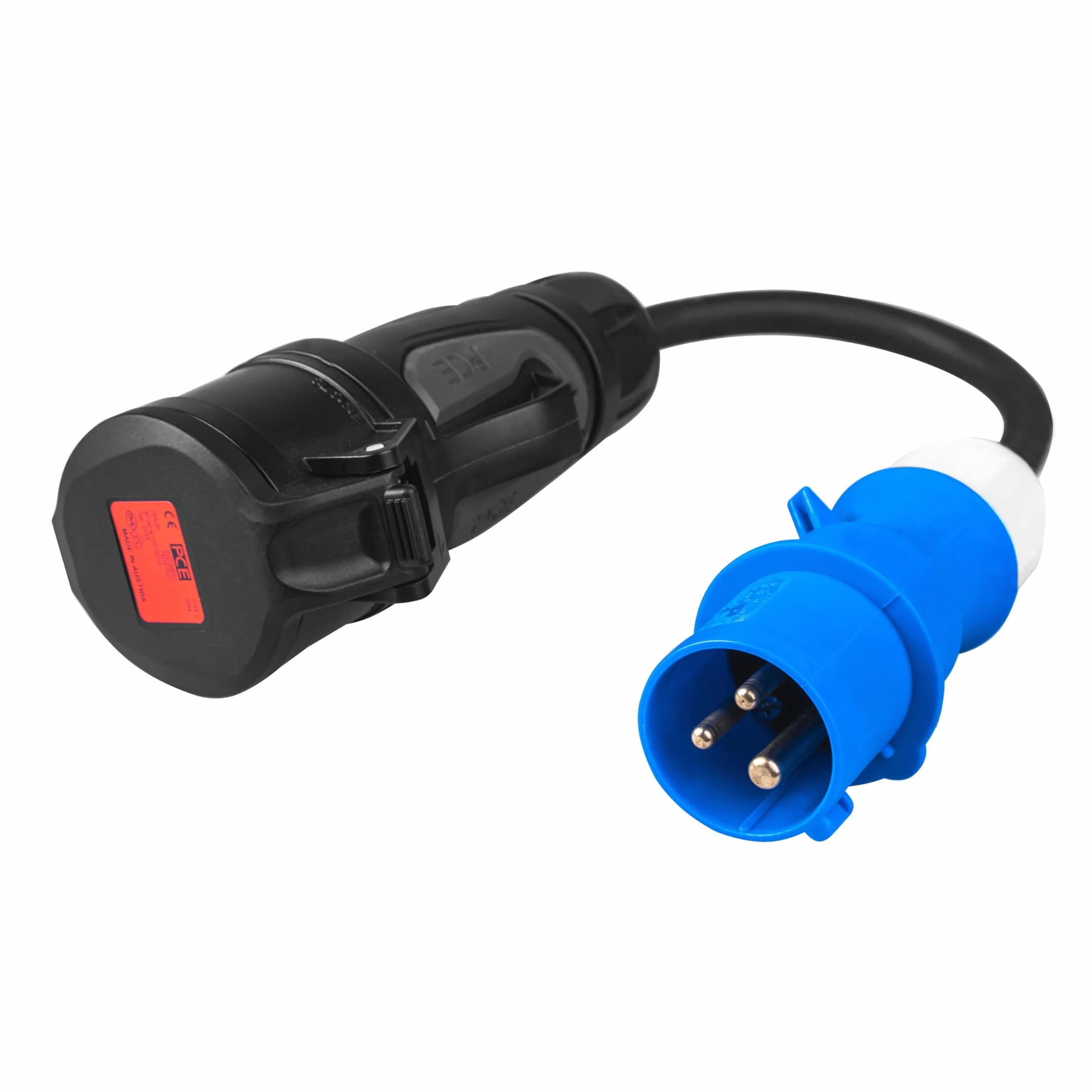 Green Cell Adapter czerwony 16 A 400 V CEE sprzęgło 5-biegunowe gniazdko na niebieskie 16 A 230 V CEE 3P wtyczka IP44 3 x 2,5 mm2