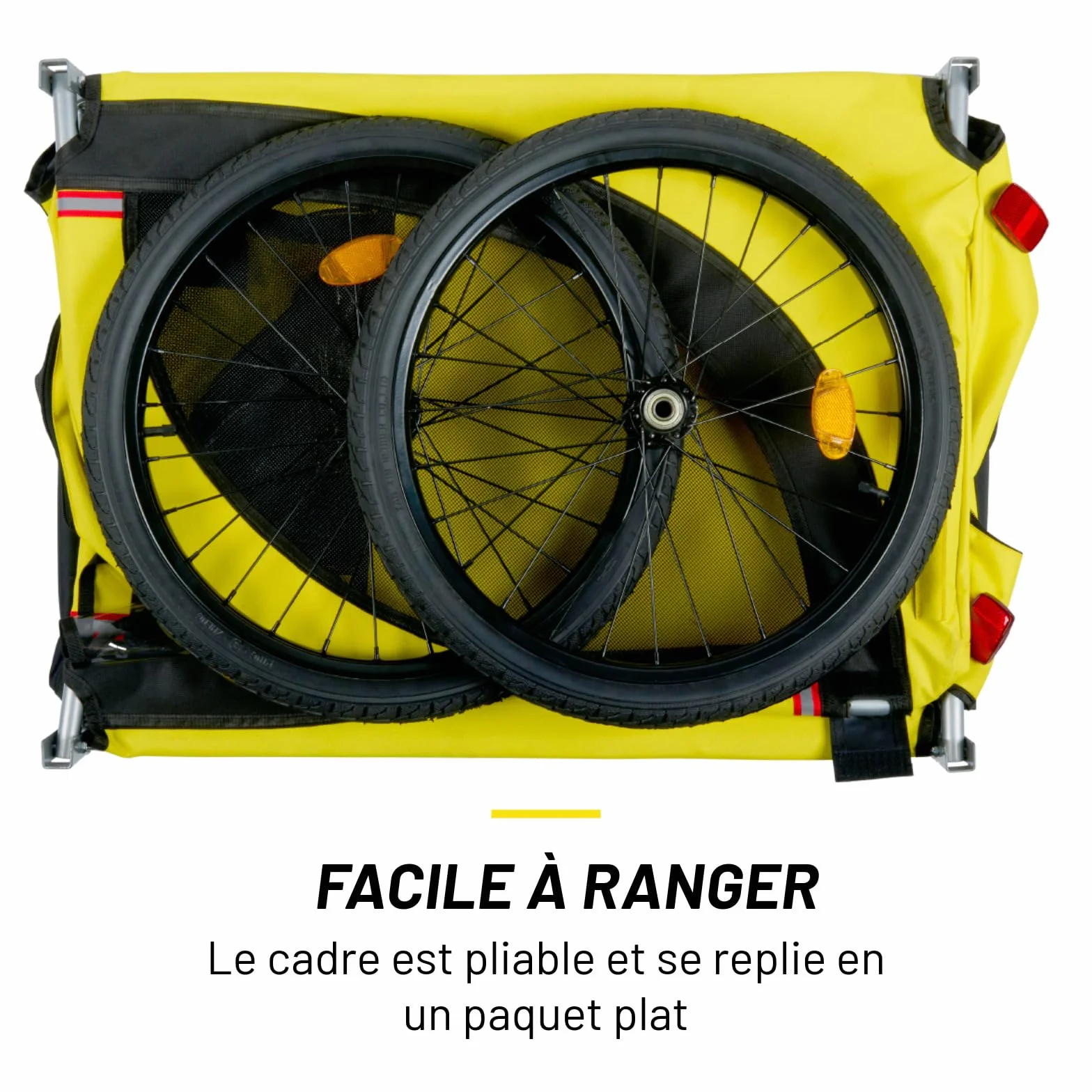 Dunlop Przyczepa rowerowa dla psów, bagażnik rowerowy dla psów, maks. 40 kg, składany bagażnik dla psa, łatwy montaż, przyczepka rowerowa dla psa z odblaskami i osłoną przeciwdeszczową