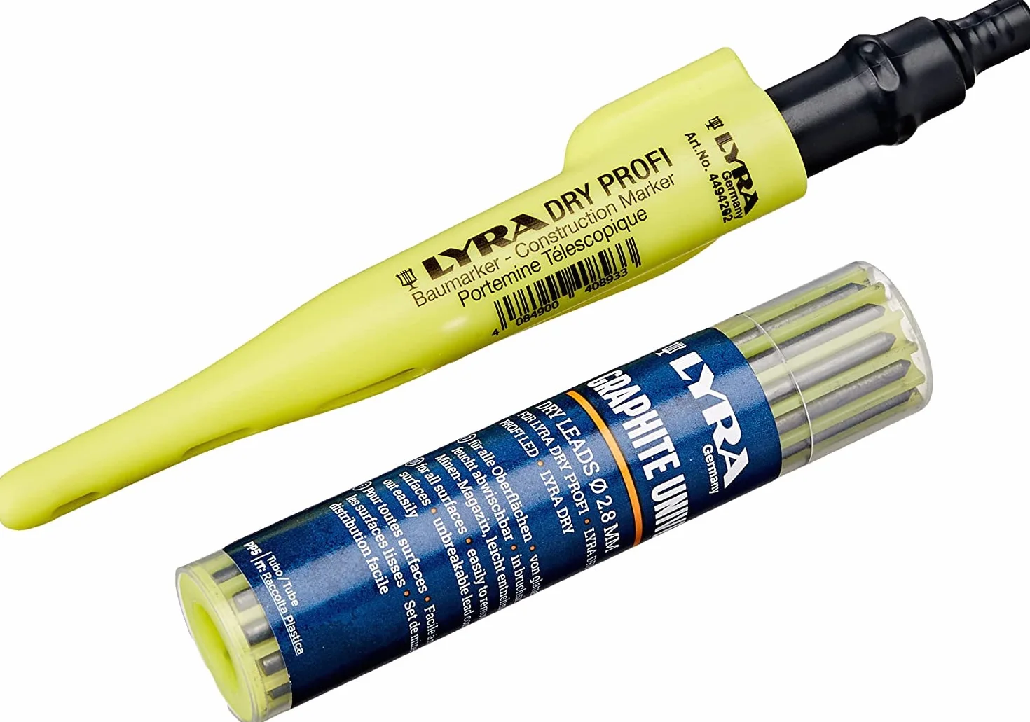 LYRA 4498103 Profesjonalny marker z wkładem suchego wkładu (grafitowy) ołówek do wszystkich powierzchni z temperówką-4498103