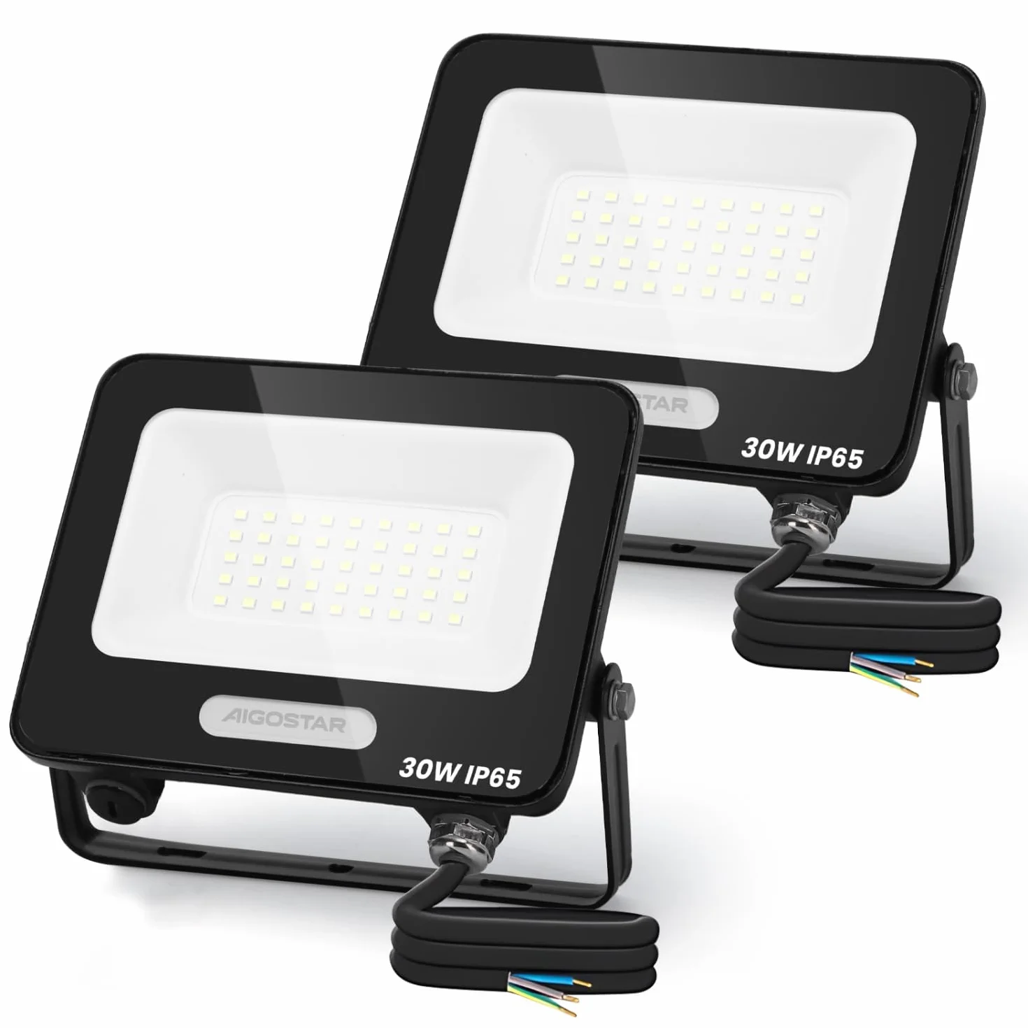 Aigostar Reflektor zewnętrzny LED 30W 2450lm IP65 6500K zimna biel 2 szt
