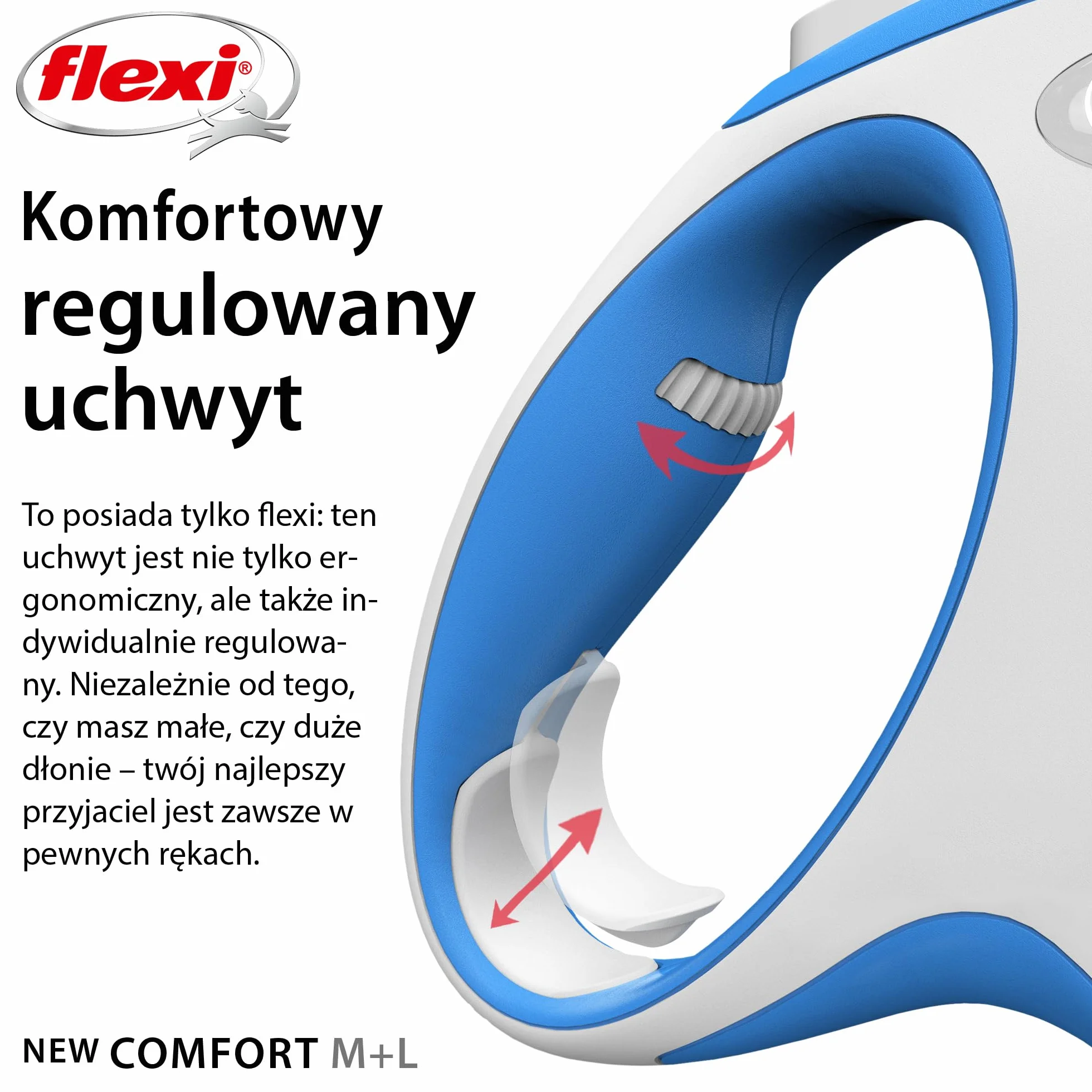 Kerbl Flexi smycz New Comfort smycz na kółkach, smycz dla psa, niebieska, 25 kg
