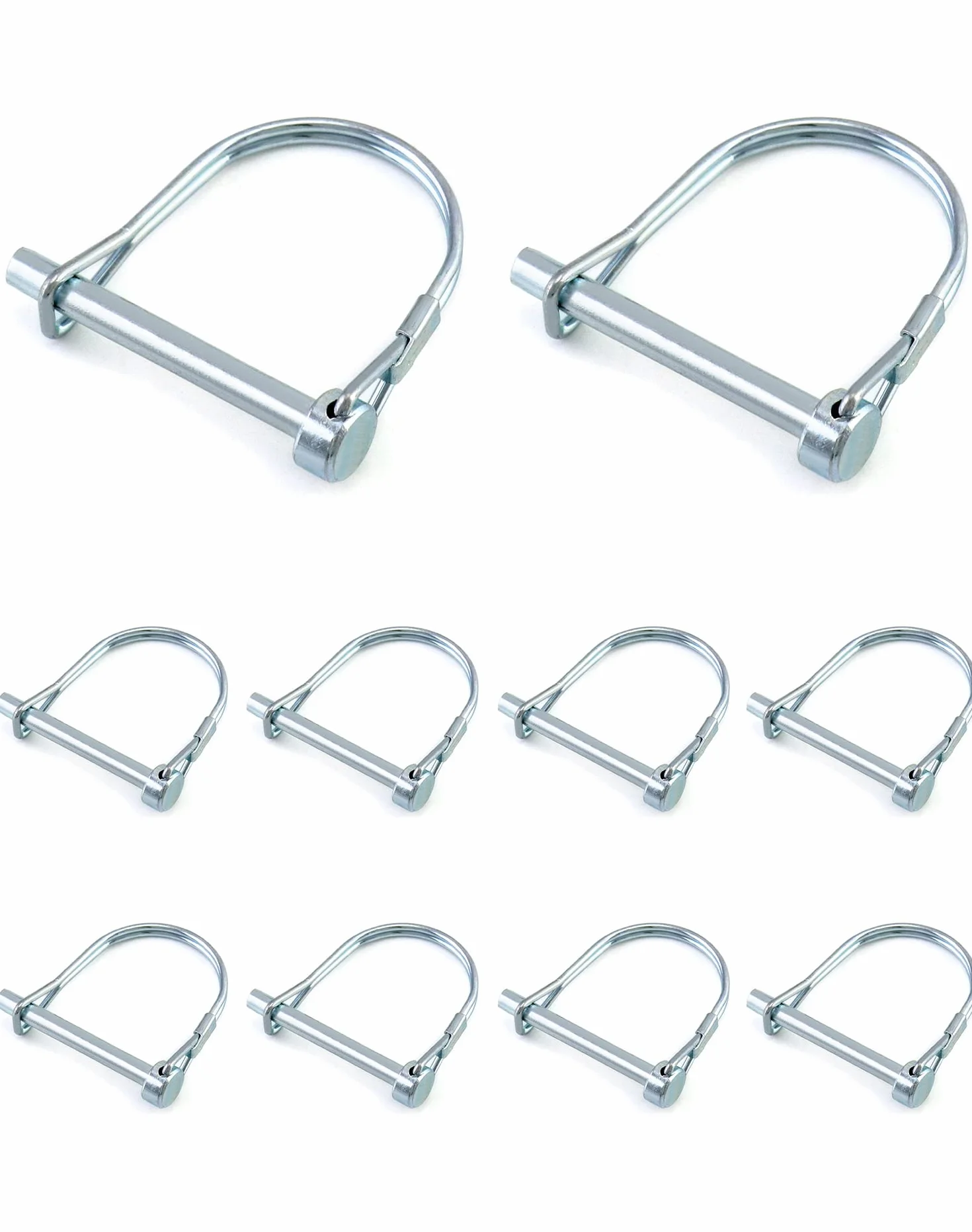 QWORK® 10 szt. Zawleczka, zawleczka ze stali węglowej Okrągły kabłąk do ogrodu na trawniku - 6 x 50 mm