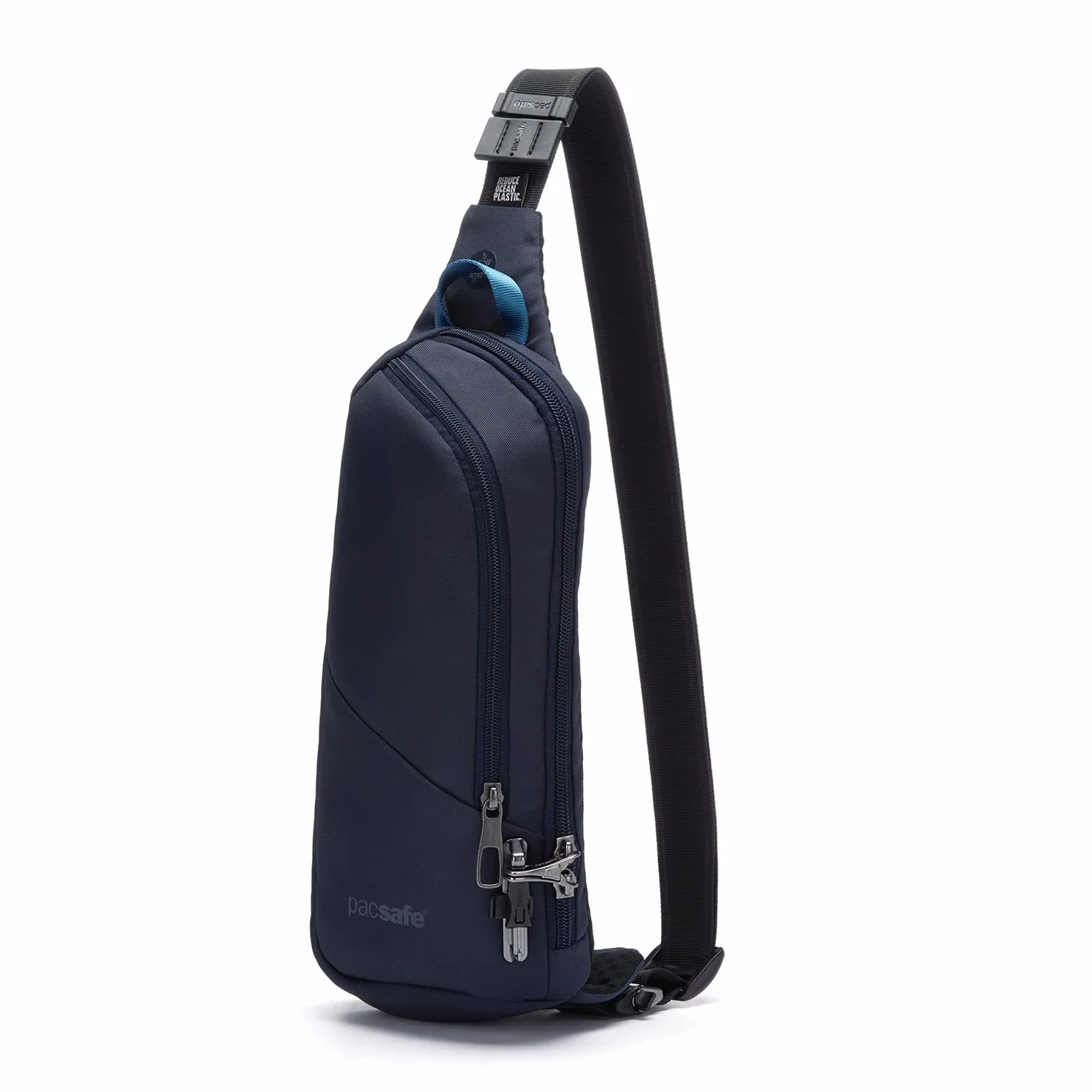 Pacsafe Unisex-Adult Vibe 150 2,2 litra antykradzieżowa torba crossbody, zamykane zamki błyskawiczne, bezpieczny bagaż RFID, torba kurierska, ocean, jeden rozmiar, Ocean, Rozmiar Uniwersalny