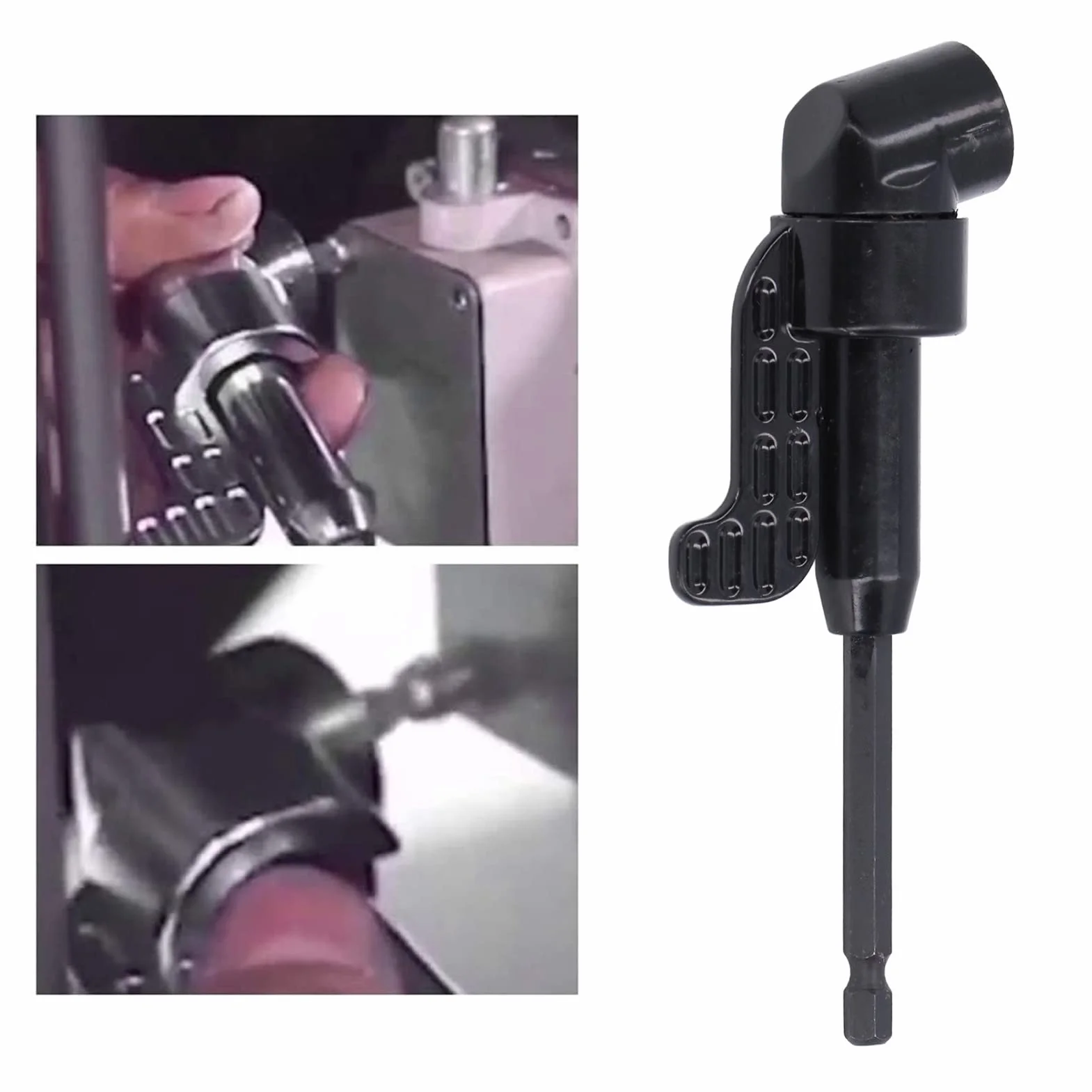 Adapter do Wiertarki Elektrycznej 105 Stopni Magnetyczny Wkrętak Kątowy z Chwytem Sześciokątnym 1/4 Cala do Akumulatorów, Uchwyty na Bity