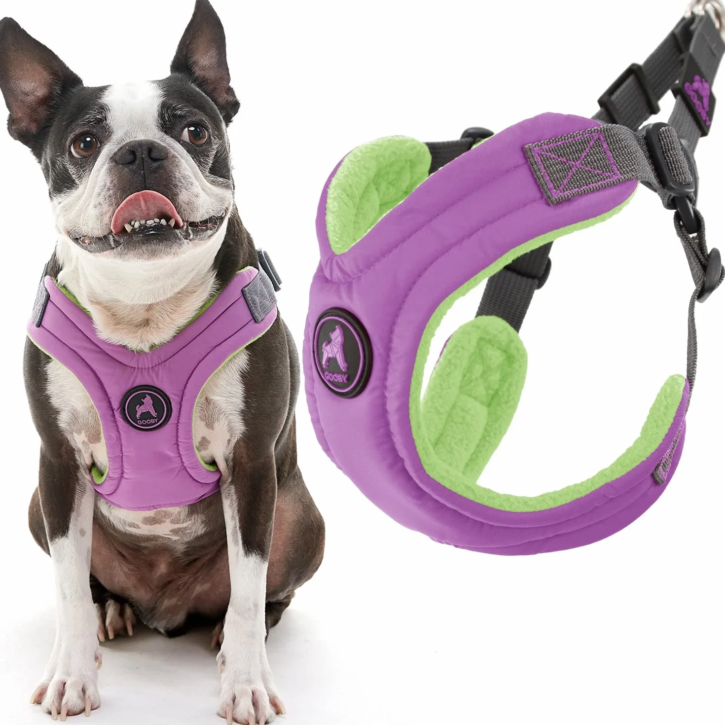 Gooby Escape Free Memory Foam Harness, Small Chest (13-17.2"), Purple