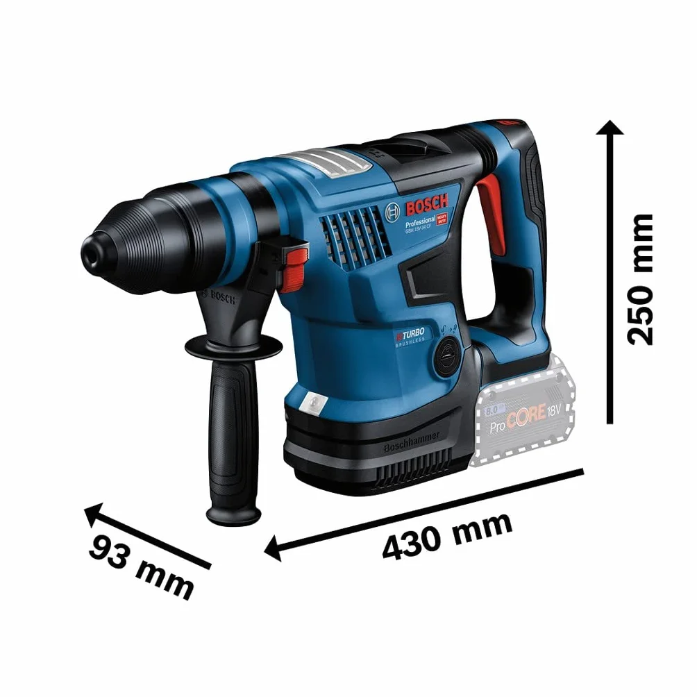 Bosch Professional GBH 18V-34 CF Akumulatorowy młot udarowo-obrotowy BITURBO SDS plus 5,8 J Bluetooth