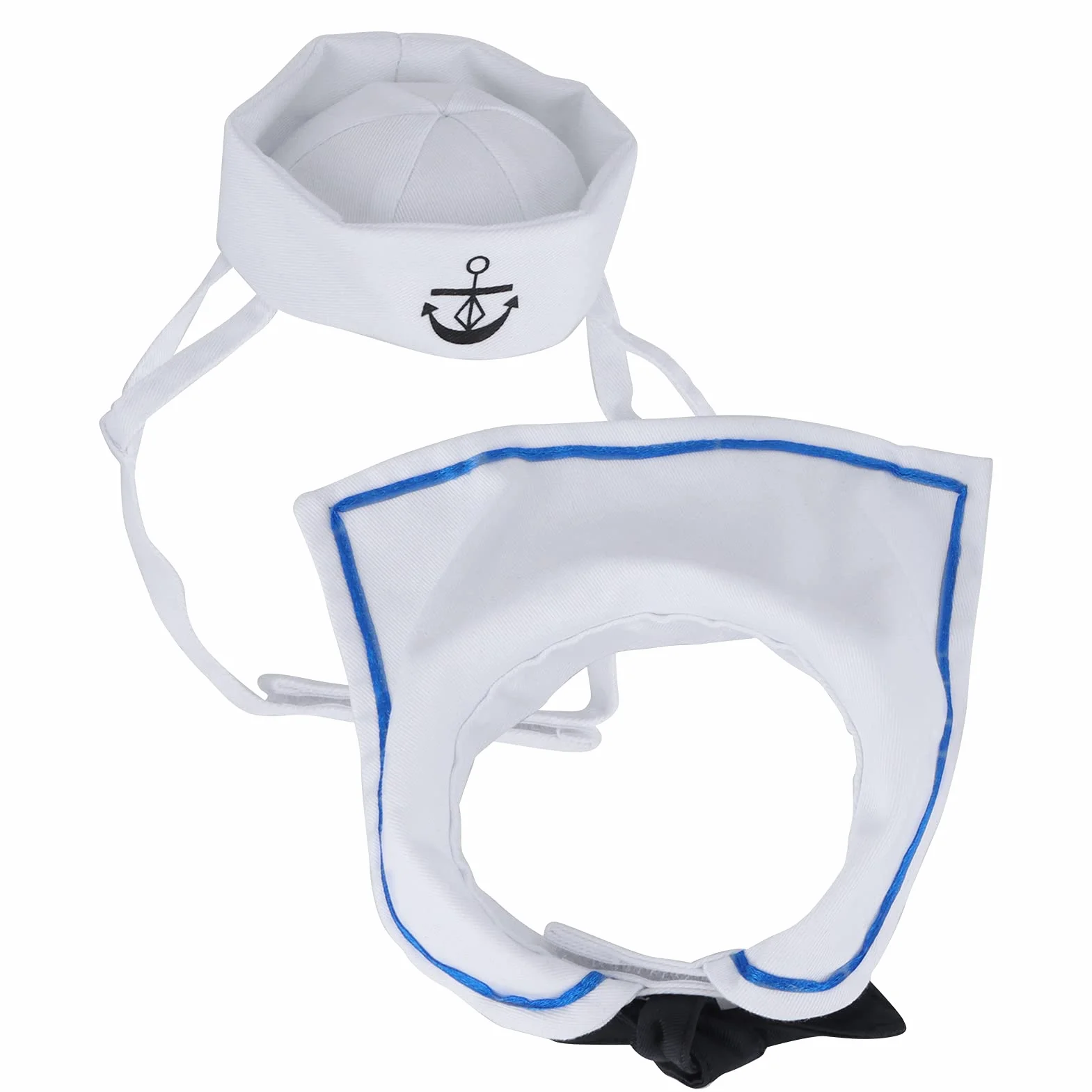 Acouto Pet Sailor Suit Cotton Cat Hat and Cloak Set na świąteczny Dekoracja Marynarz z czapką i Płaszcz Marynarz Sitscat Hatcat Cloakcat Hat Cloak Dekoracja