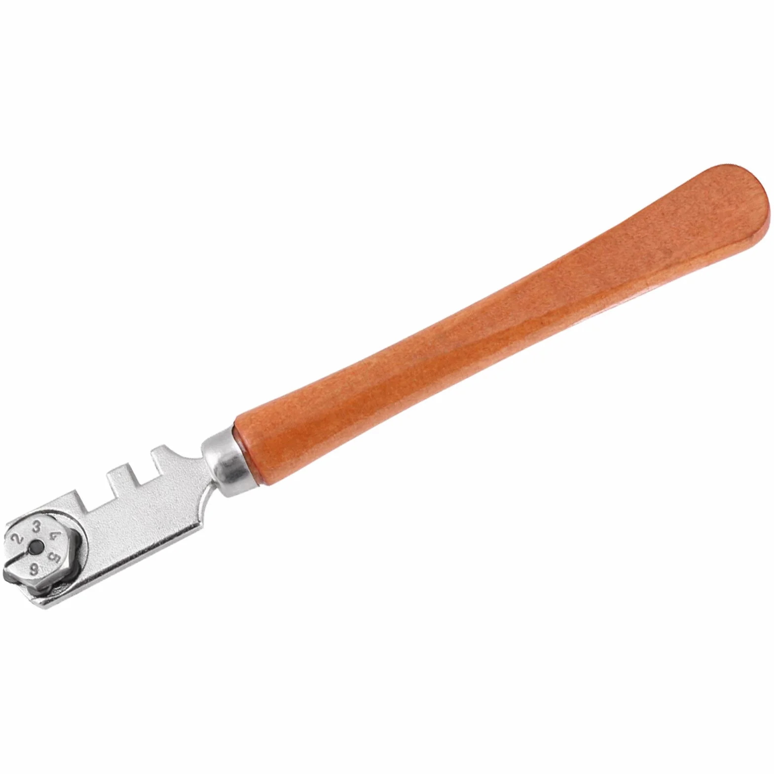 130MM Nóż do Szkła Profesjonalny Sześciokołowy Zestaw do Cięcia Ręcznego Narzędzie do Cięcia Rzemiosła z Drewnianym Uchwytem do Cięcia Płytek Szklanych i Ceramiki