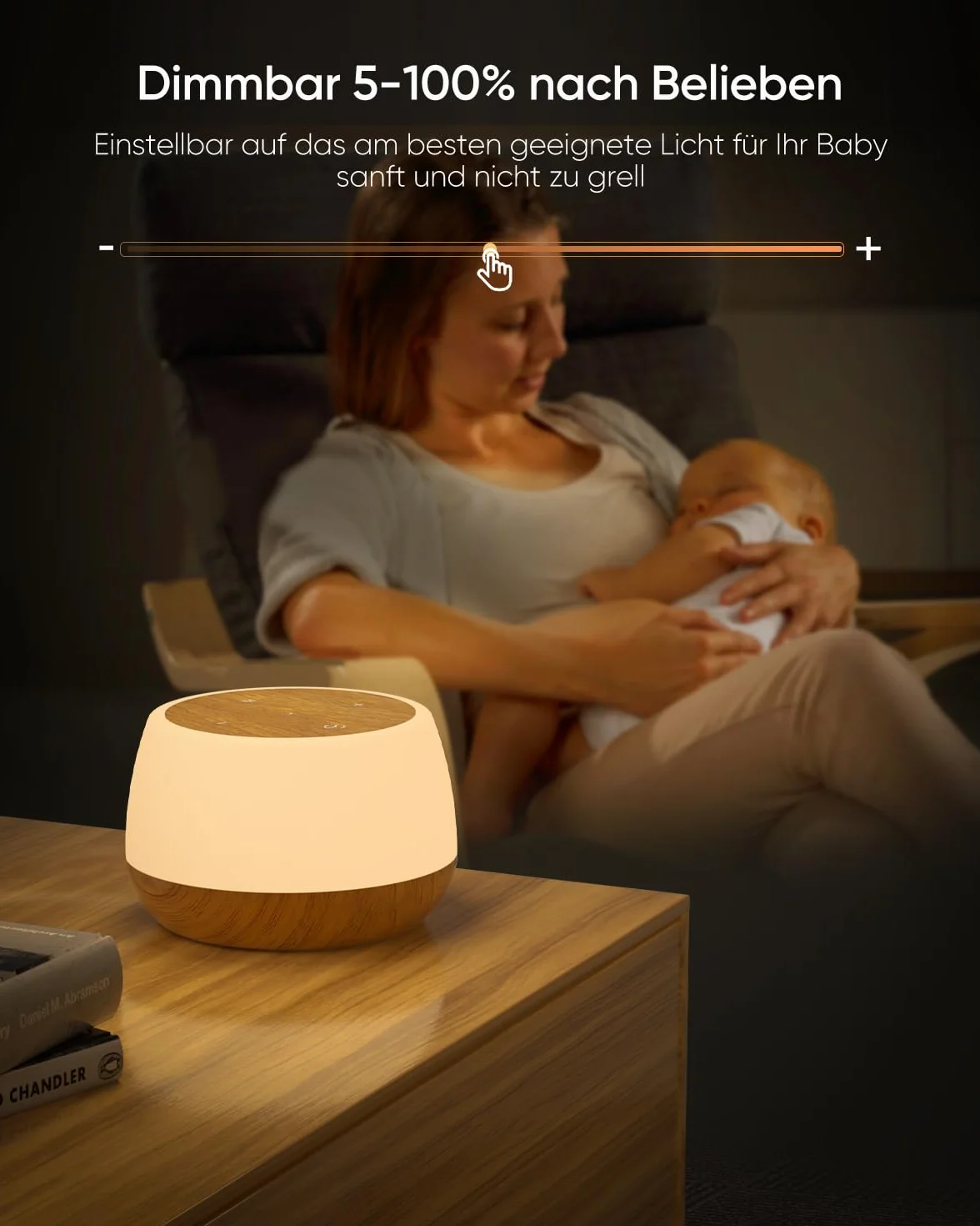 Lampka nocna do pokoju dziecięcego, zestaw 2 sztuk, lampka nocna ładowana przez USB, bezstopniowe ściemnianie, 3 tryby i 9 zmieniających się kolorów, przenośna lampa dotykowa dla dorosłych z pomiarem