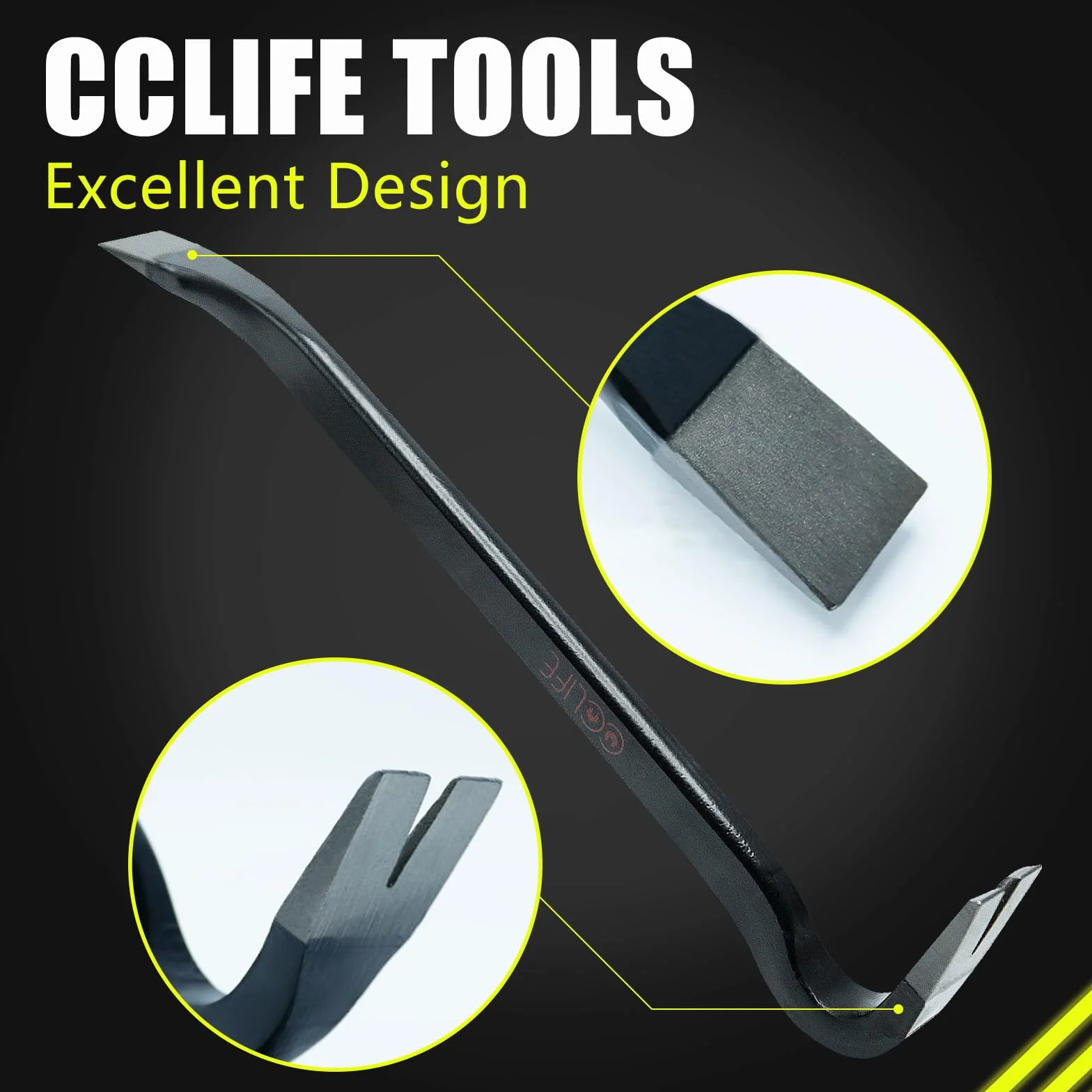 CCLIFE Łopatka do gwoździ, 350 x 22 x 12 mm | ściągacz do paznokci, przegródka na gwoździe, łom, dźwignia, szpachelka dłuta, drążek dźwigniowy | najlepszy efekt dźwigni i odporność na zginanie