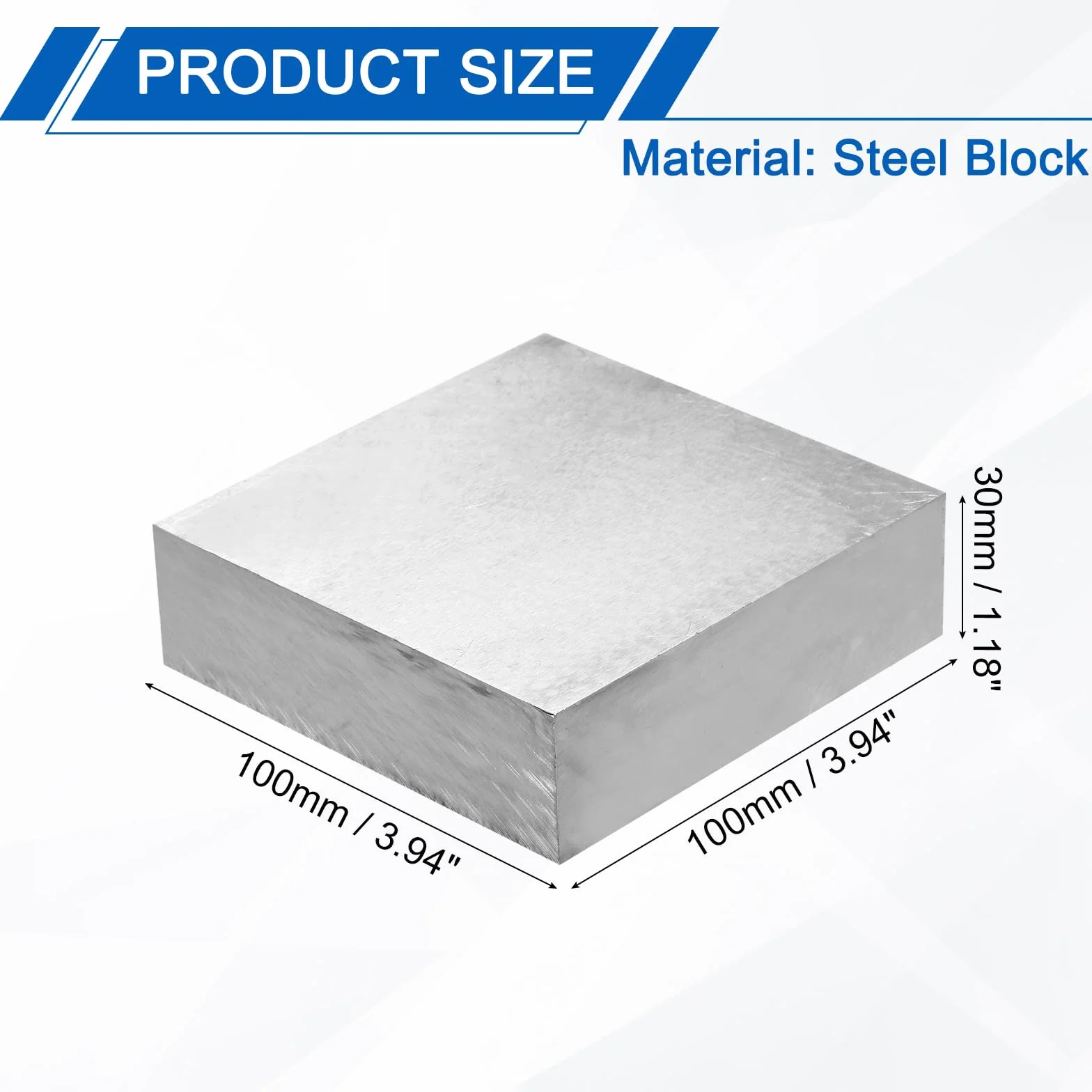 PATIKIL Blok stołowy, stalowy, 100 x 100 x 30 mm, metalowy blok stołowy, bez otworów, dopasowana, hartowana stal, płaskie, 123 bloki, precyzyjne frezowanie gruntu, do produkcji biżuterii, narzędzie do