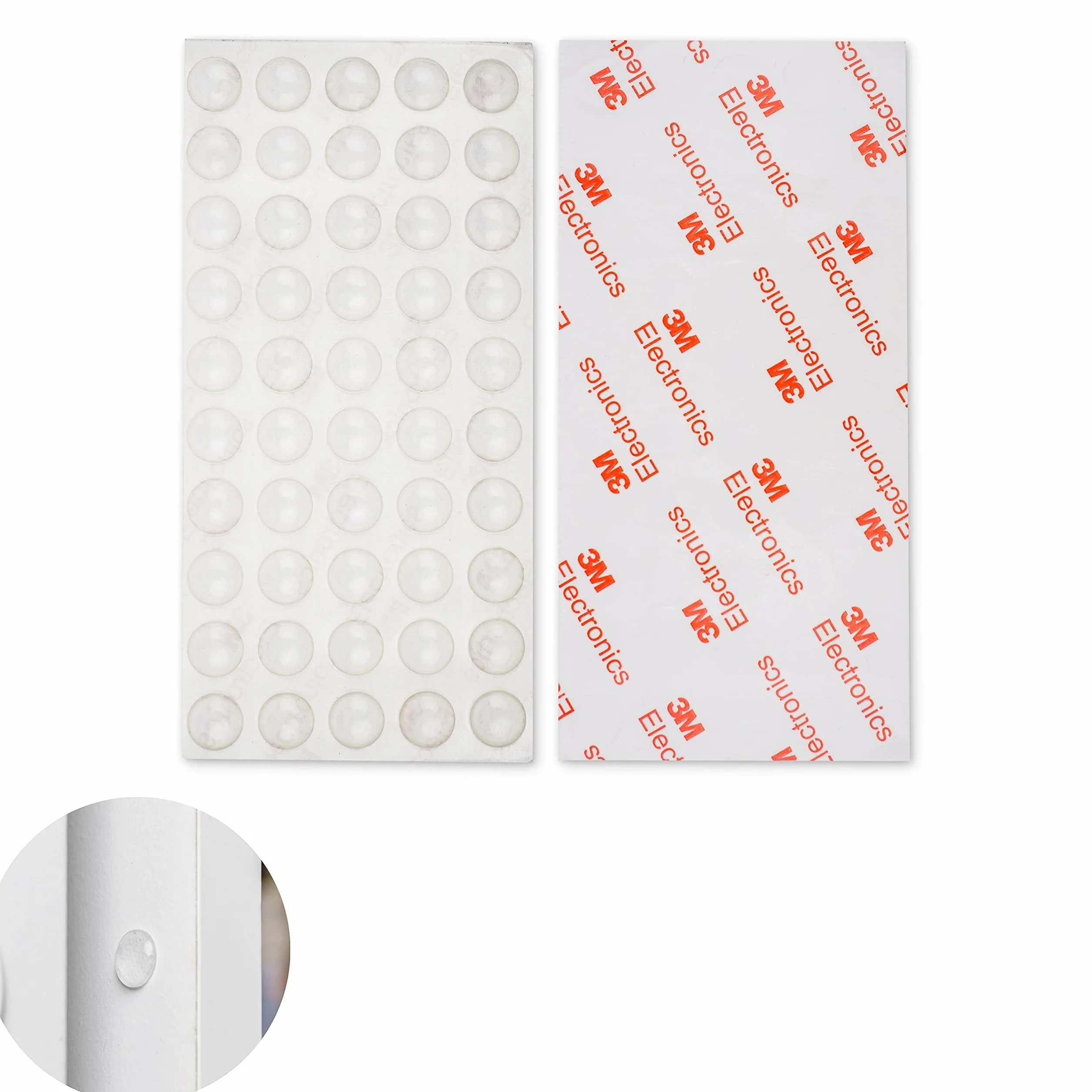 Silikonowe odbojniki 50 x Ø 10 mm, samoprzylepne, przezroczyste, z wypustkami, odbojniki meblowe do szafy, szuflady, drzwi, deski, laptopa, podkładki samoprzylepne, gumowe amortyzatory