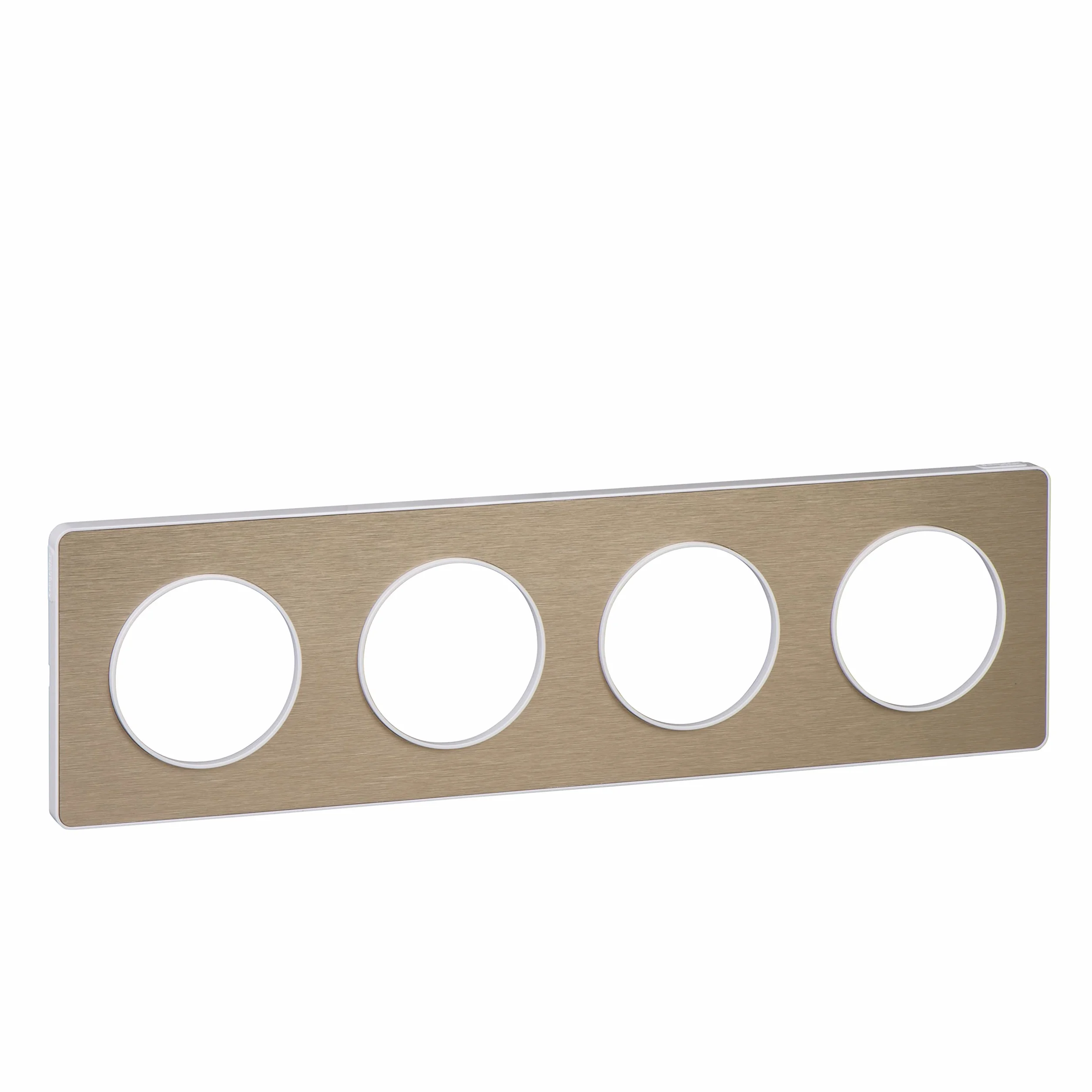 SCHNEIDER - Plaque odace touch matière avec liseré blanc entraxe 71 mm - SCH-ODACE-TOUCH-MATIERE-LISEREBL - bronze brossé, 71 mm, 4, 57,54