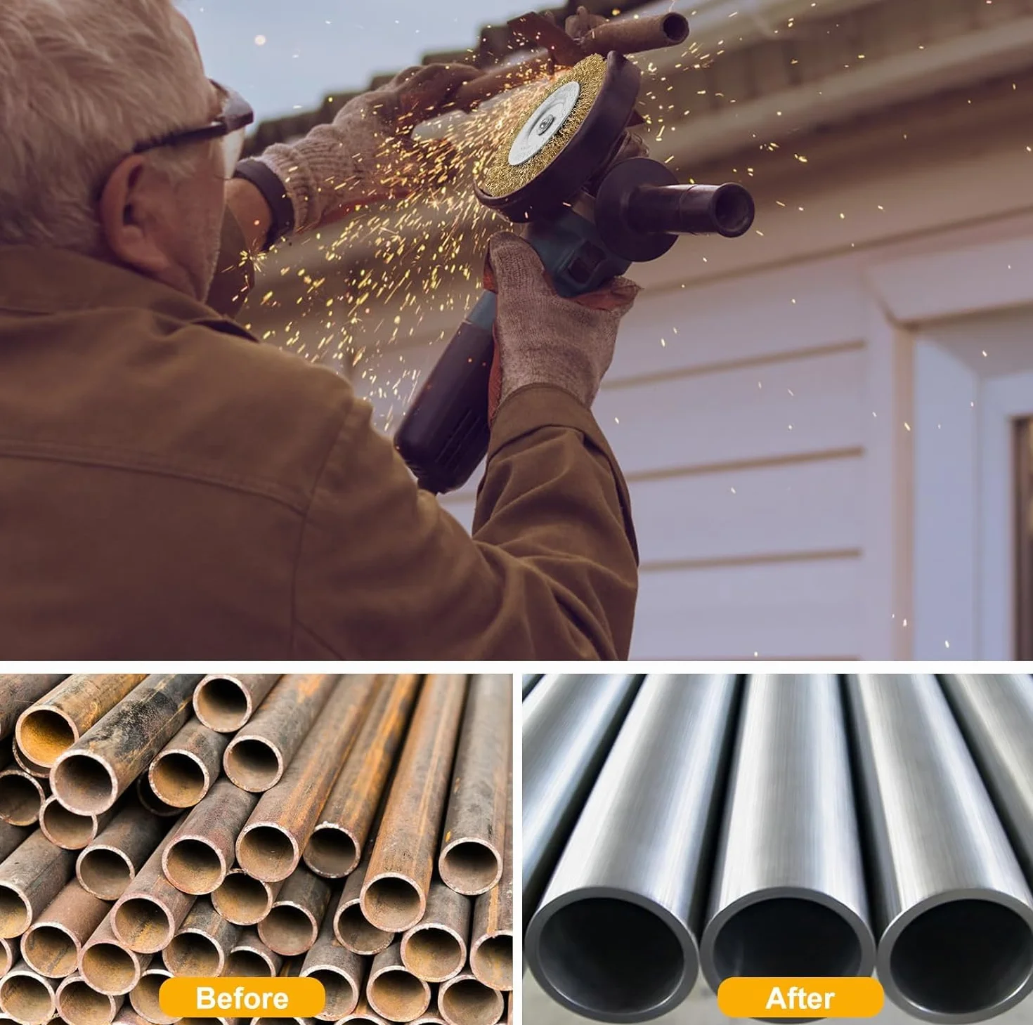 Zestaw szczotek metalicznych do wiertarki, 9-częściowy, 6mm sztyca, szczotki miedne, do odrustowywania, polerowania i czyszczenia metalu, drewna i lakieru