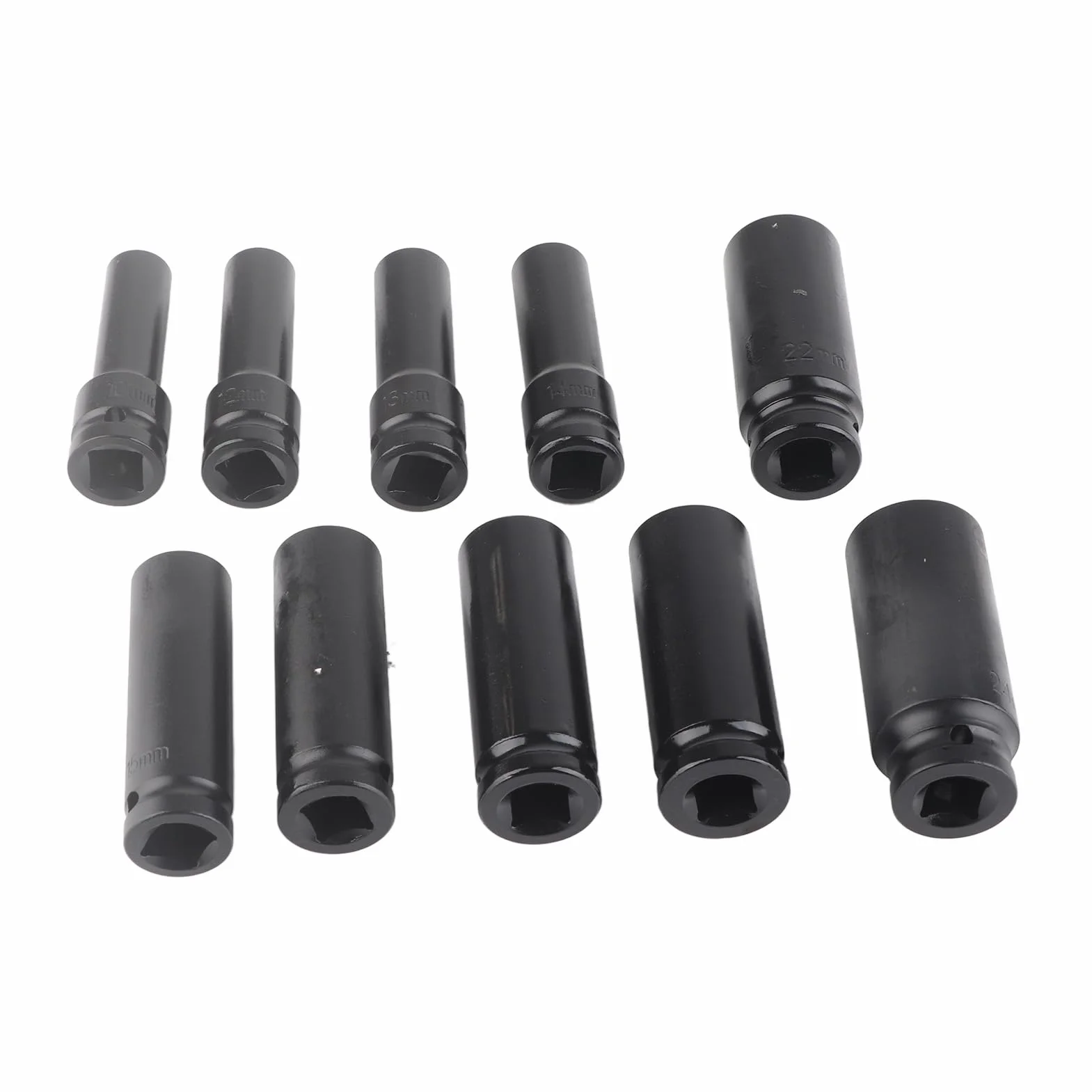 Ejoyous Zestaw Nakrętek do Kluczy Udarowych 1/2 cala, 10 sztuk, Zestaw Nasadek Udarowych 12,5 mm (1/2 ") i 10-24 mm