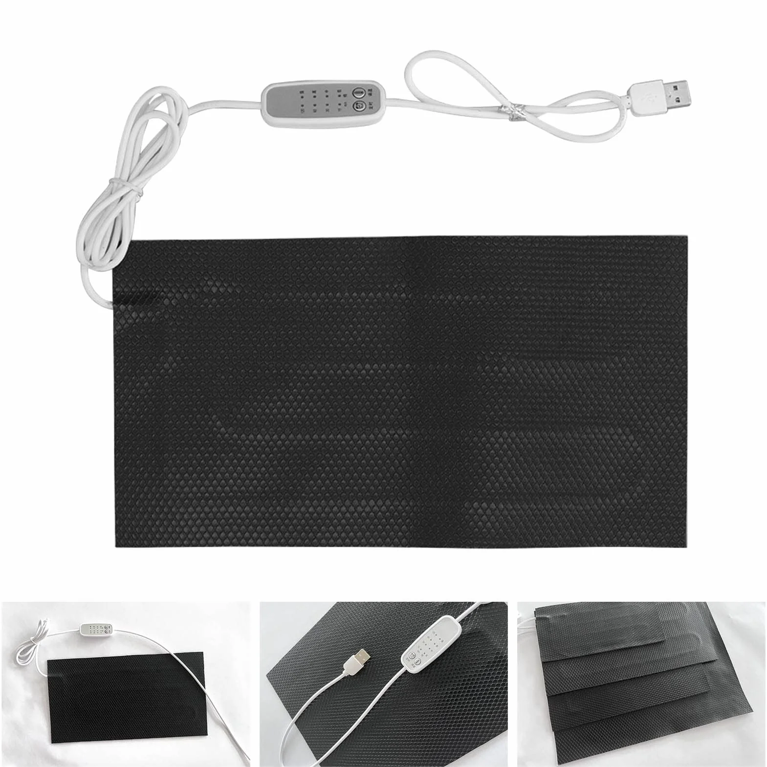 Fafeicy Podkładka Grzewcza, Regulowana Temperatura materiał PVC Przenośna Podkładka Grzewcza Zasilana USB dla Ramion Szyi z Tyłu 68-104 ° F Idealne do Użytku Domowego (20X25 cm)