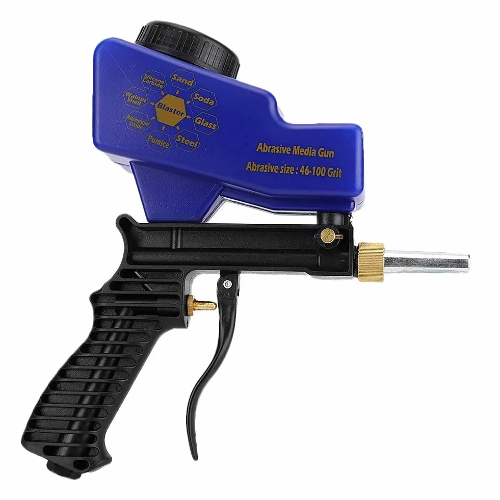 Pneumatyczny pistolet do piaskowania, przenośny grawitacyjny pistolet do piaskowania przeciwrdzewnego Pneumatyczny pistolet do piaskowania Piaskarka Usuń niebieską plamę rdzy