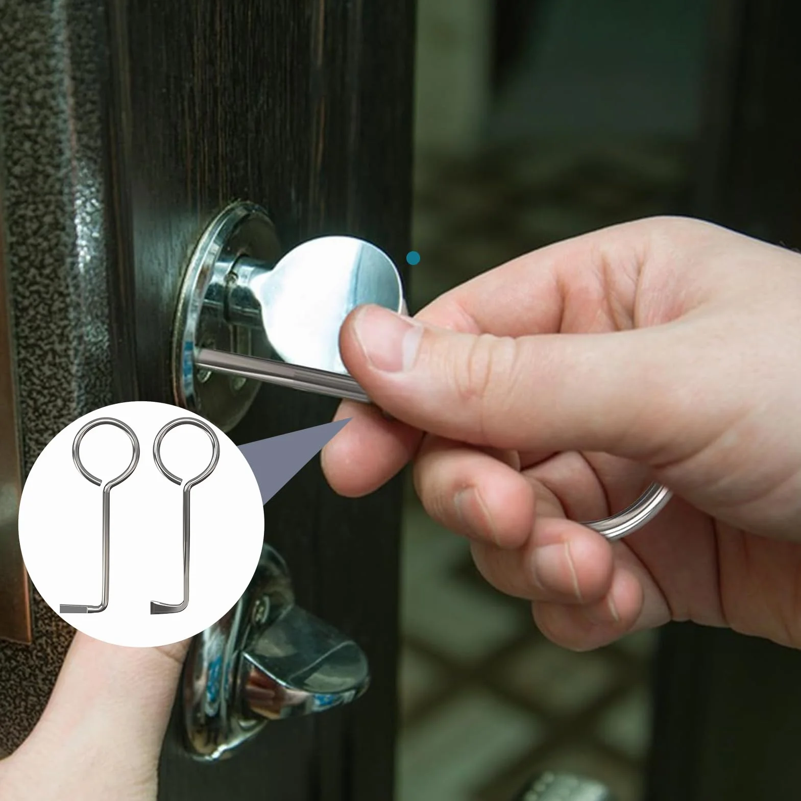 Zestaw 2 wytrychów, profesjonalny uniwersalny klucz do brody, otwiera prawie każde drzwi, klucz uniwersalny do drzwi pokojowych, narzędzie do otwierania, zestaw ze stali nierdzewnej