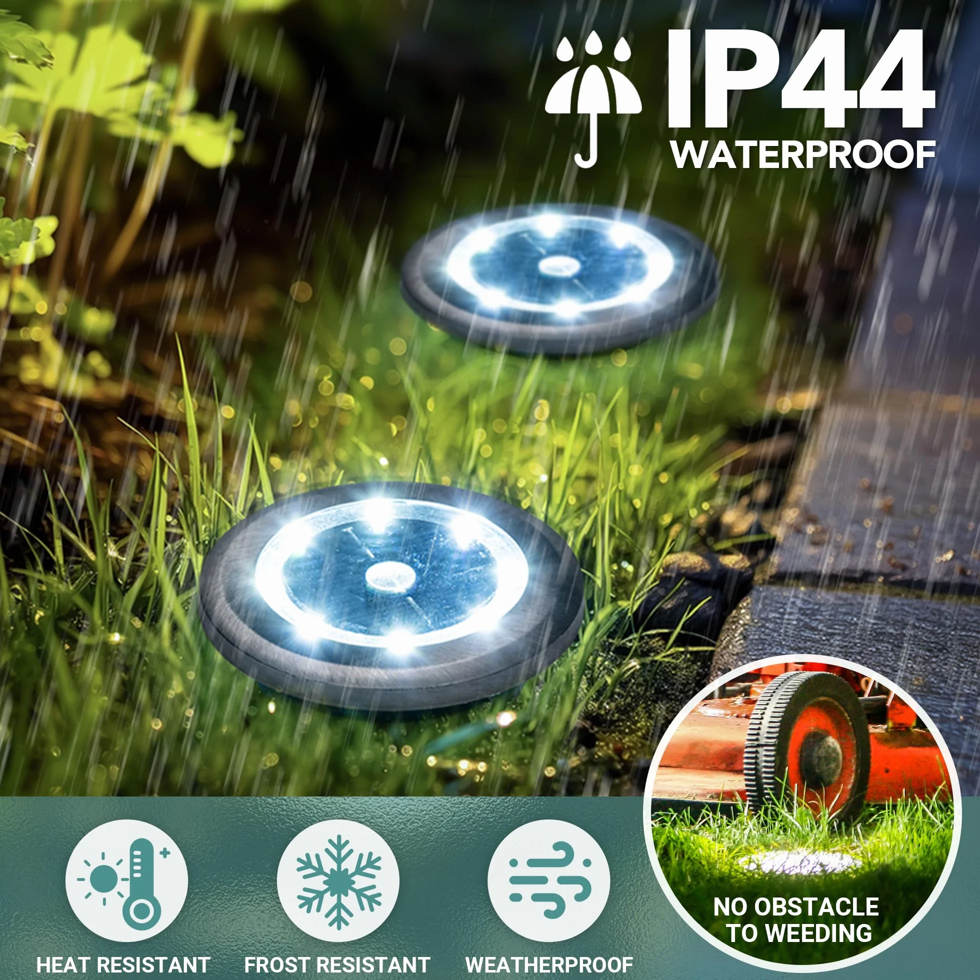 Solpex Lampy solarne do ogrodu, 20 sztuk, mini solarne lampy naziemne, wodoodporne, solarne lampy ogrodowe, zasilane energią słoneczną, oświetlenie krajobrazu na patio, podwórko, podjazd, chodnik