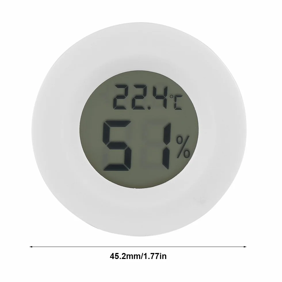 Monitor temperatury i wilgotności gadów LCD okrągły biały plastik termometr cyfrowy higrometr do małego akwarium jaszczurka pająk żółw terrarium zbiornik