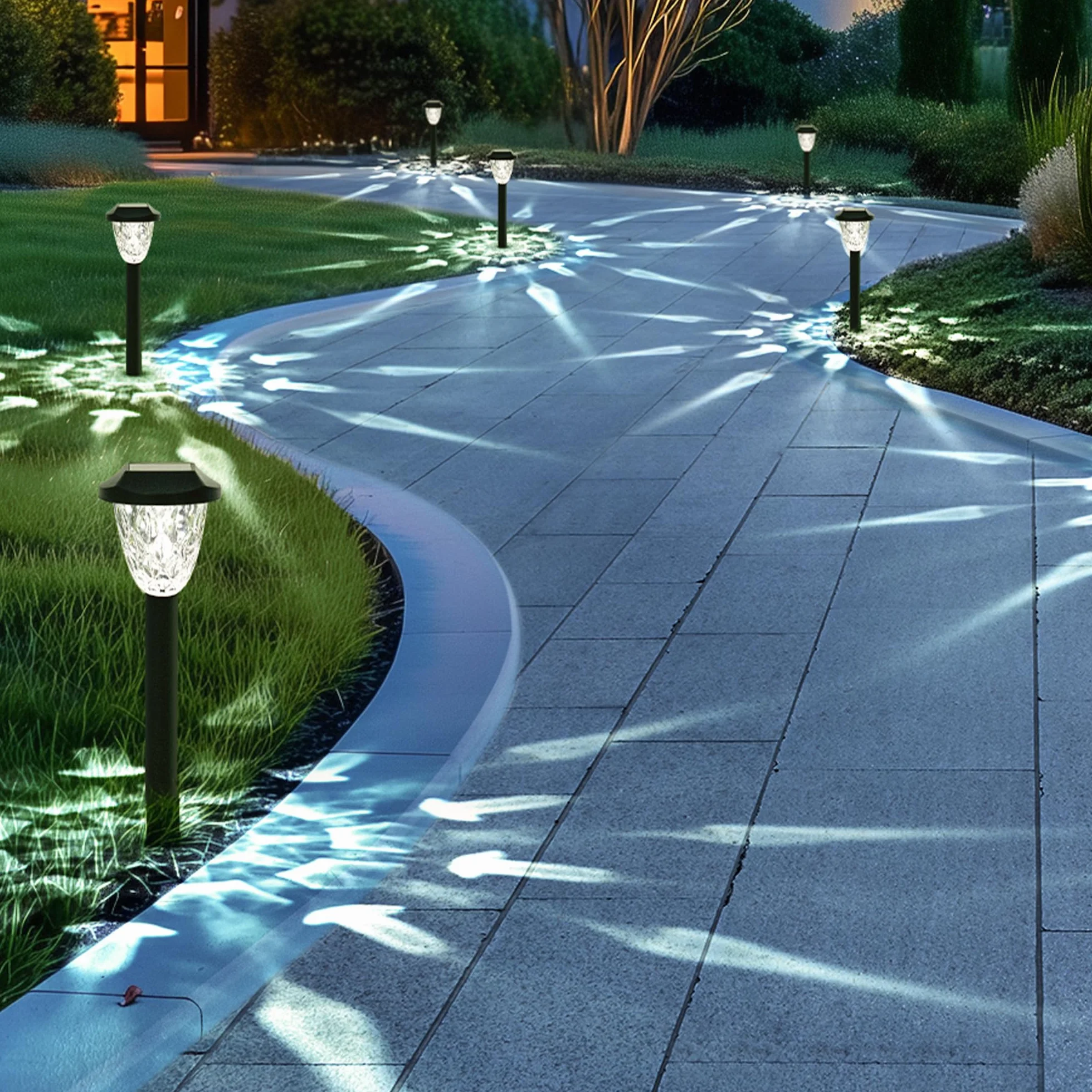 GIGALUMI Lampy solarne LED 12 sztuk wodoodporne automatyczne włączanie/wyłączanie do ogrodu