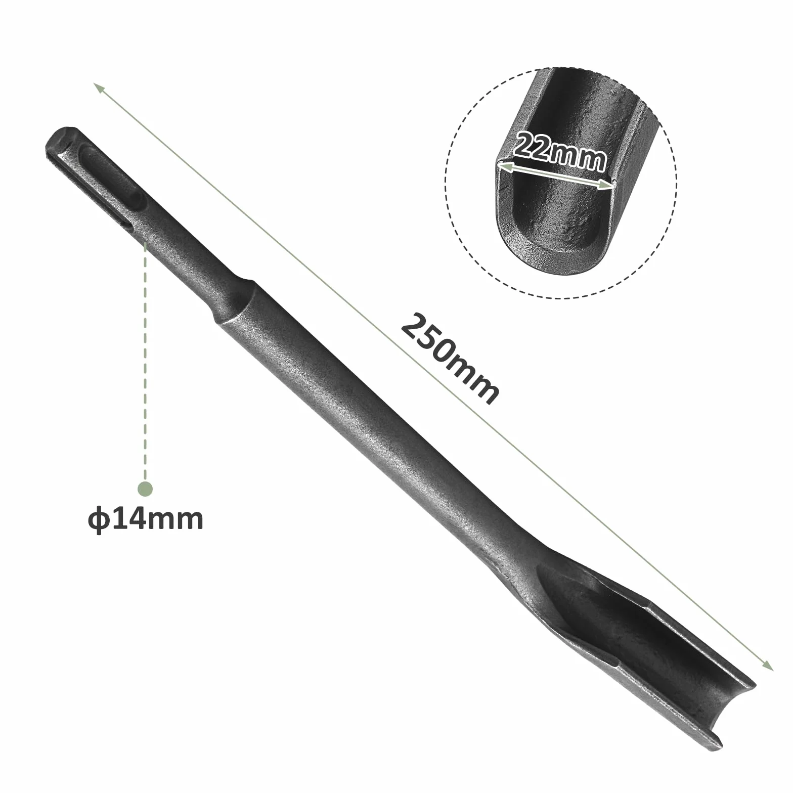 Kaelah Dłuto drążone SDS-plus 22 x 250 mm, dłuto kanałowe ze stali hartowanej