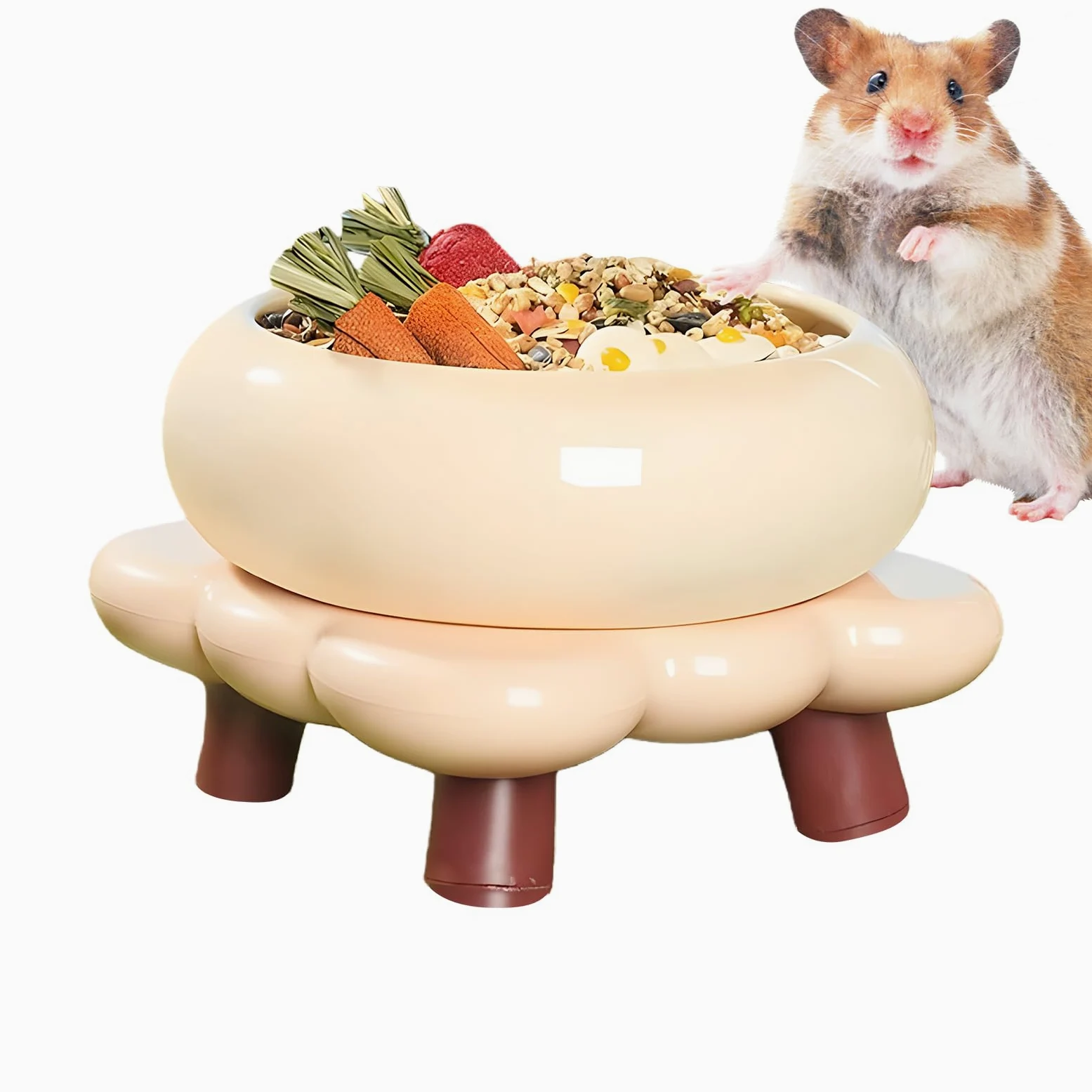 Ceramiczny pojemnik na karmę dla chomików, dla małych zwierząt, dla myszy, degus, fretek, wiewiórek, szynszyli, jeży