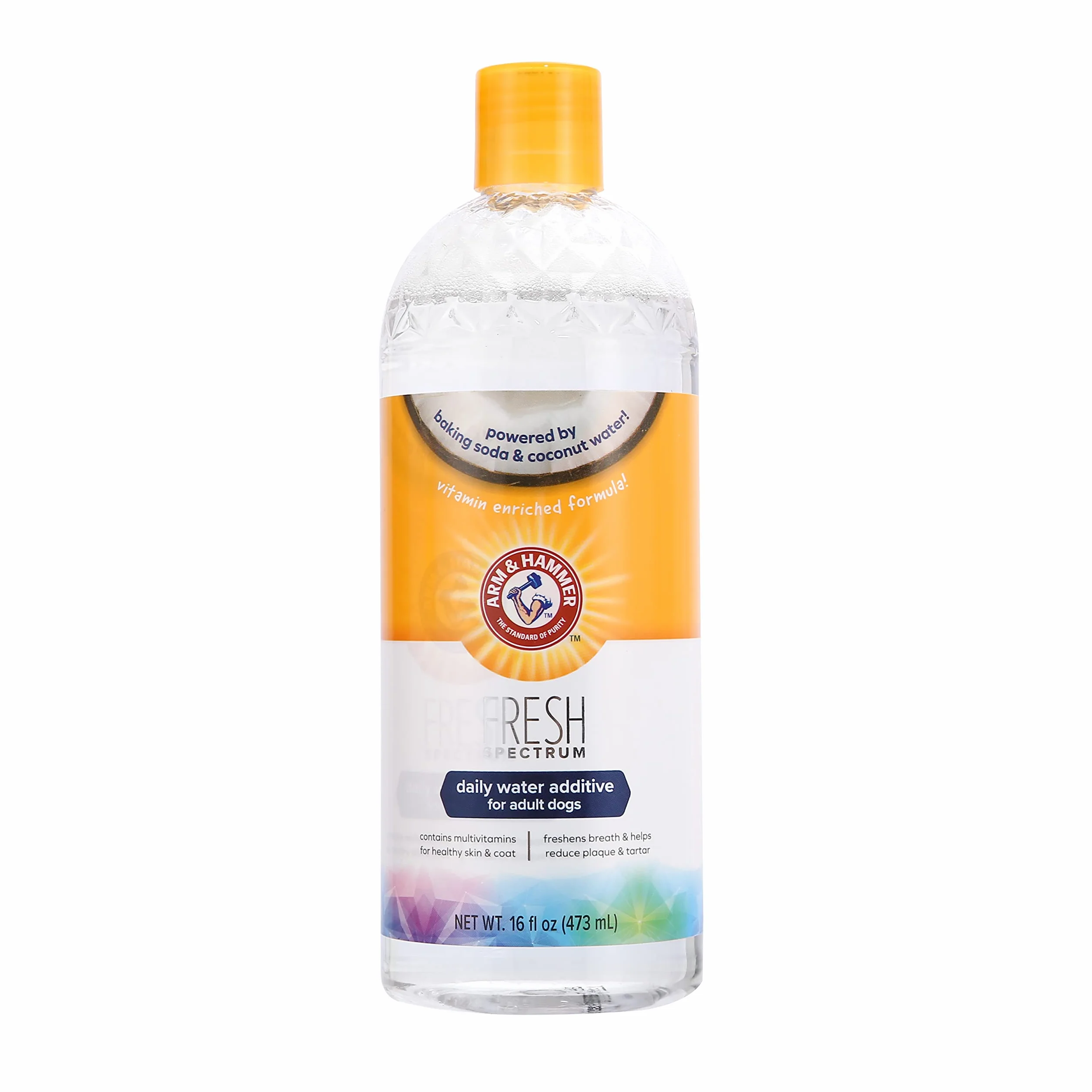 ARM & HAMMER Fresh Spectrum Coconut Mint hondenwateradditief, 473 ml, najlepszy tandverzorging dla honden, verwijdert tandplak en tandsteen