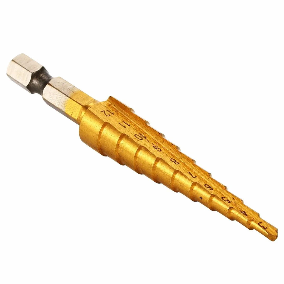 Wiertła schodowe z surowego metalu z tytanu otwory na wiertła Rozmiar 3-12Mm BI106