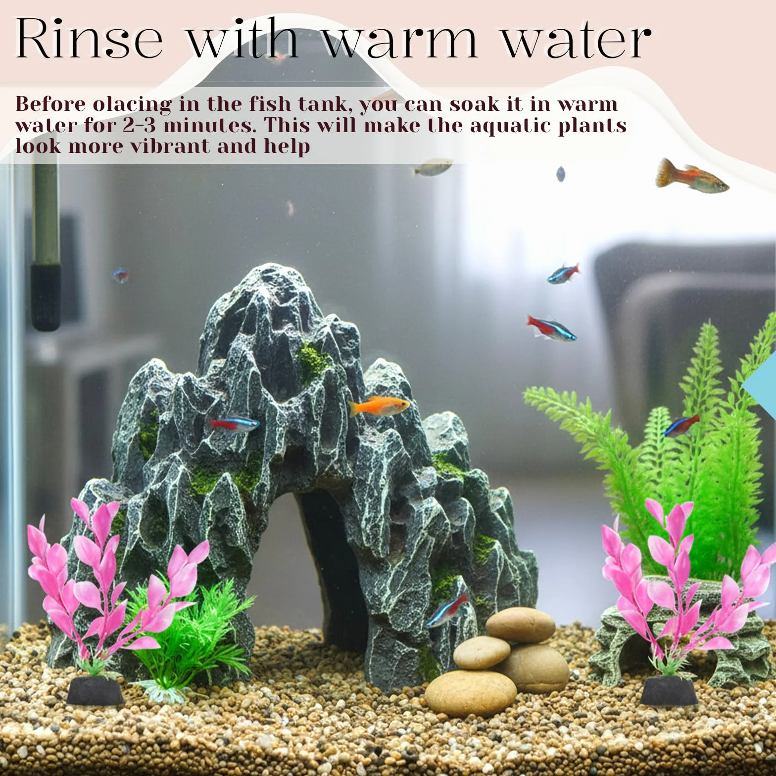 2 szt. 10 cm małe rośliny akwariowe do akwarium Betta, rośliny akwariowe, dekoracje, zbiorniki rybne, rośliny, liść, hamak, dekoracja trawy wodnej (różowe)