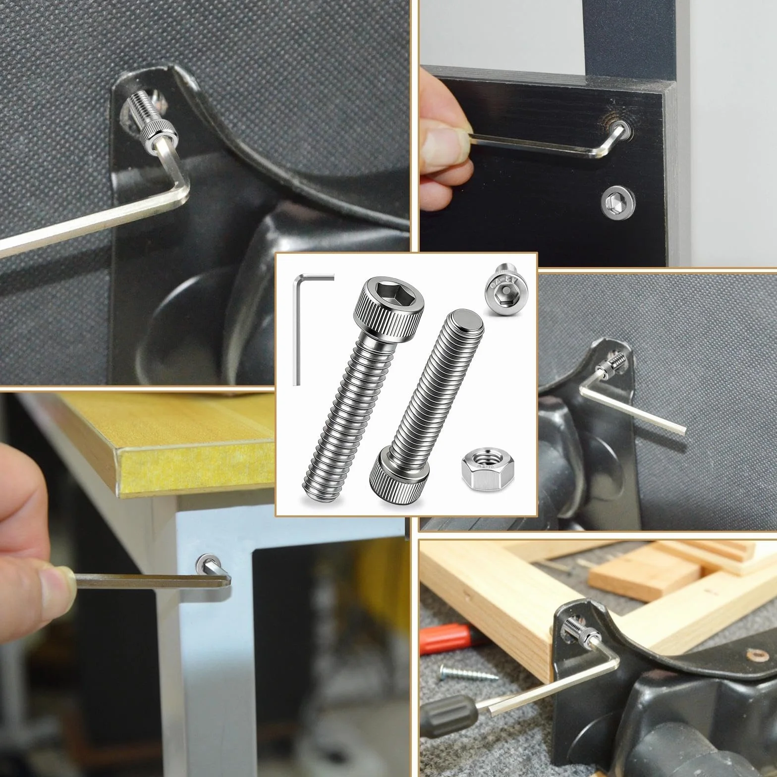 Śruby cylindryczne M5 x 50 mm ze stali nierdzewnej A2 V2A DIN 912 imbusowe zestaw 30 szt.