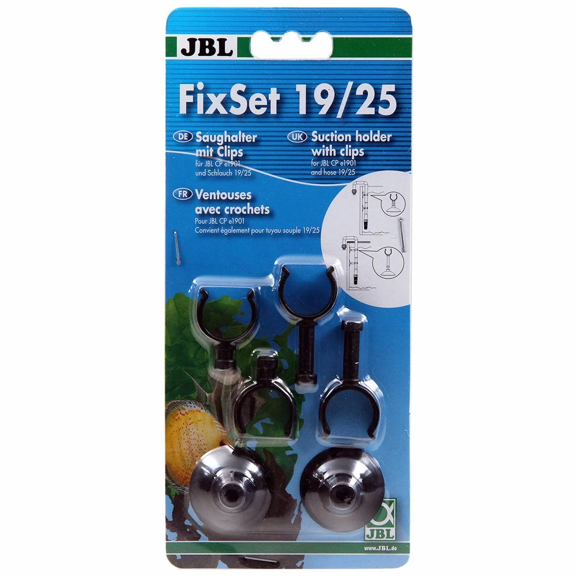 JBL FixSet 60236 zestaw uniwersalny z uchwytem na przyssawkę i przekładką do filtra zewnętrznego Cristalprofi i 1901