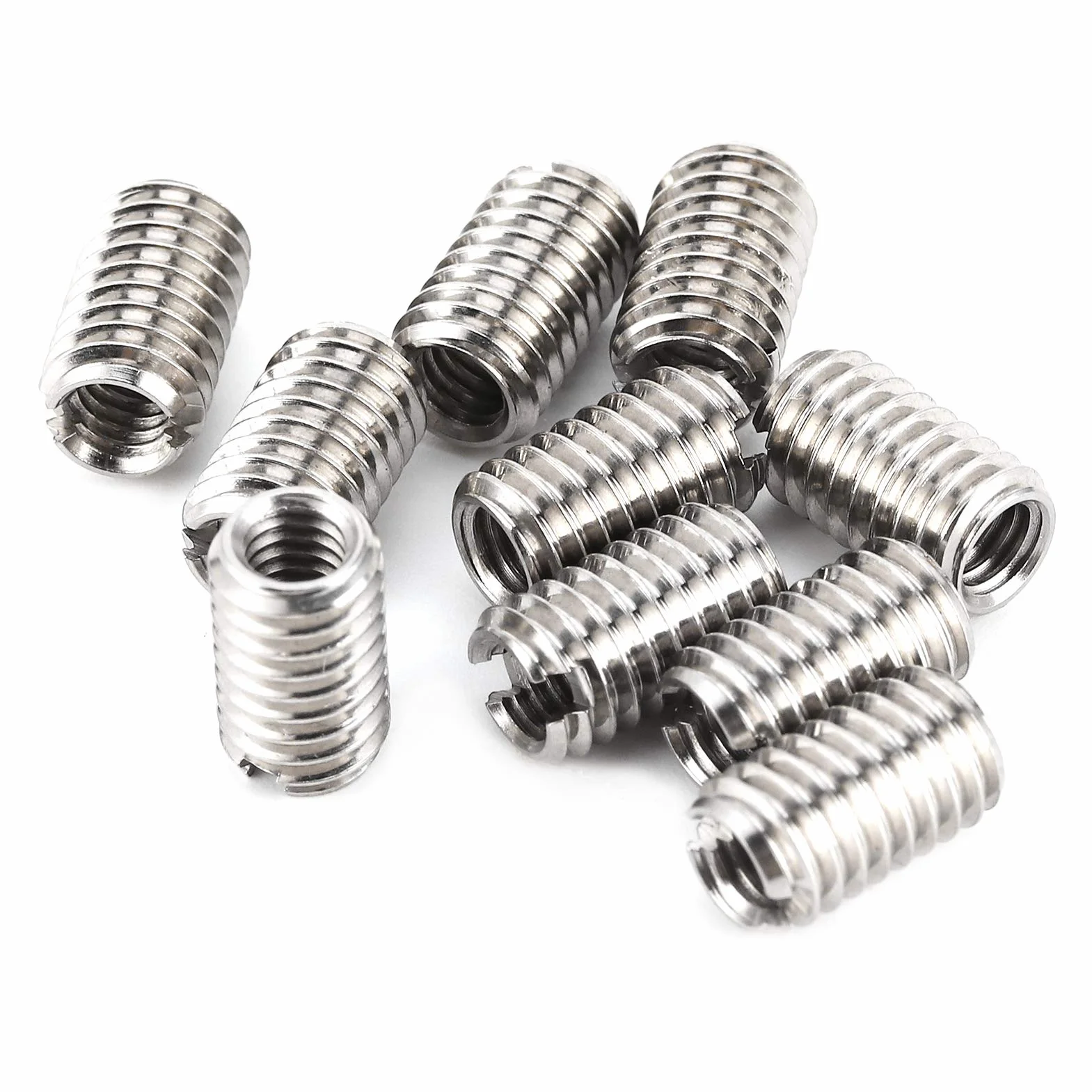 Wkładka do Naprawy Gwintów, 10 szt. M4 X 0.7mm Gwint żeński M6 X 1mm Gwint Męski Wkładki Gwintowane Nakrętka Redukcyjna ze Stali Nierdzewnej, Wkładki z Gwintem Zewnętrznym