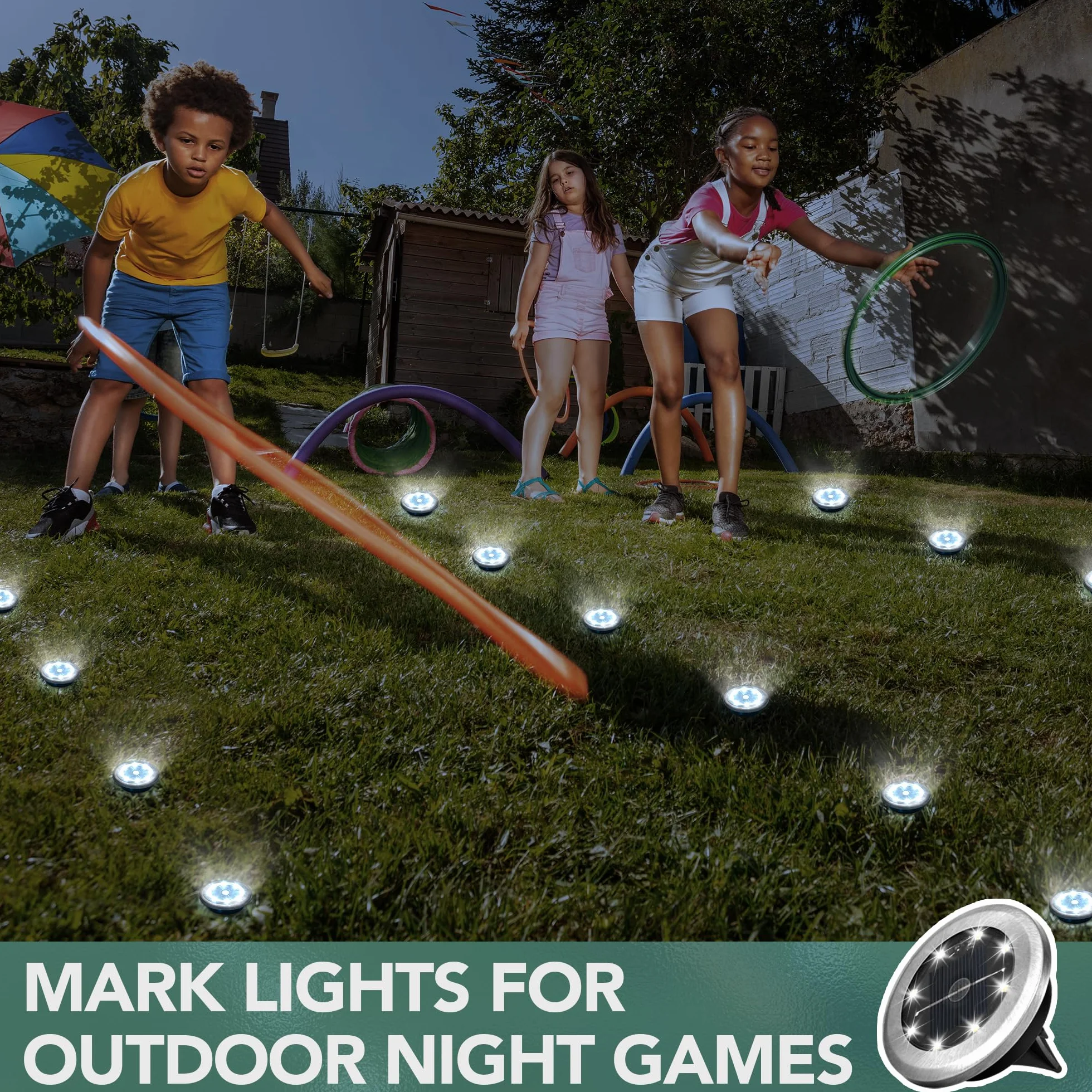 Solpex Lampy solarne do ogrodu, 20 sztuk, mini solarne lampy naziemne, wodoodporne, solarne lampy ogrodowe, zasilane energią słoneczną, oświetlenie krajobrazu na patio, podwórko, podjazd, chodnik