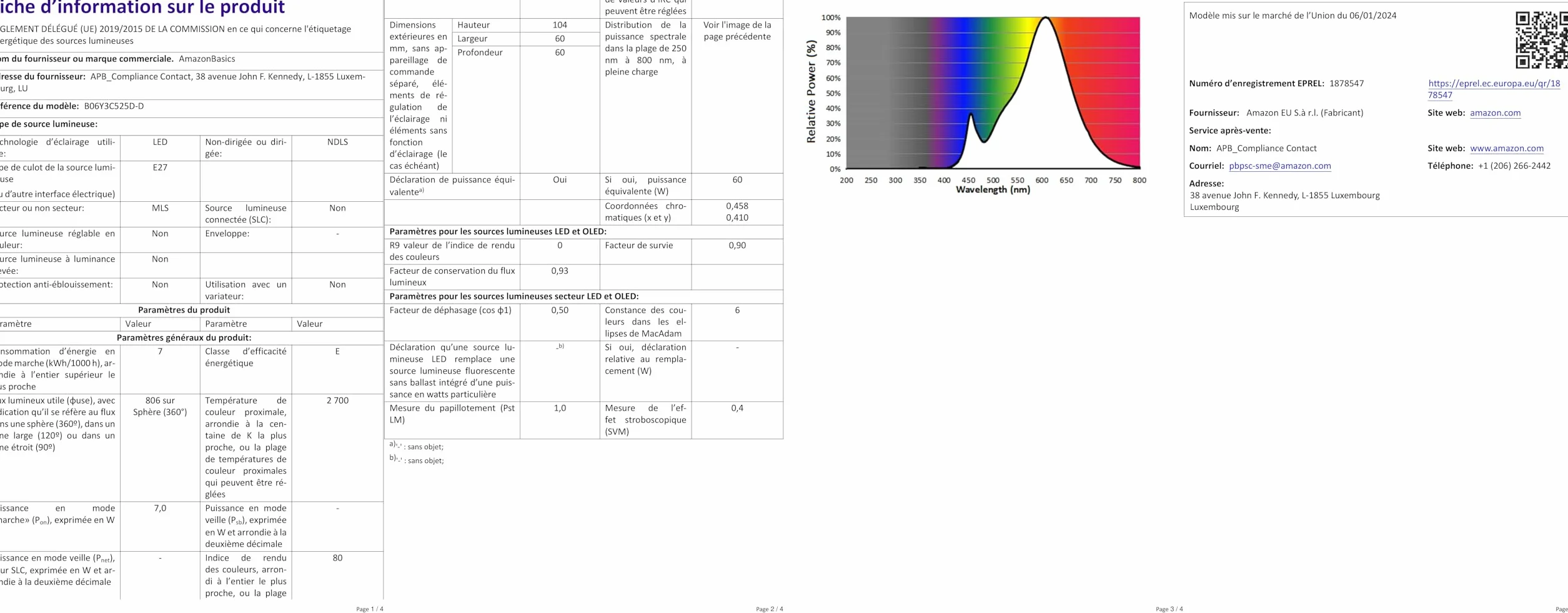 Amazon Basics Żarówka LED E27 7 W 60 W przezroczysta ciepła biel opakowanie 2 sztuk