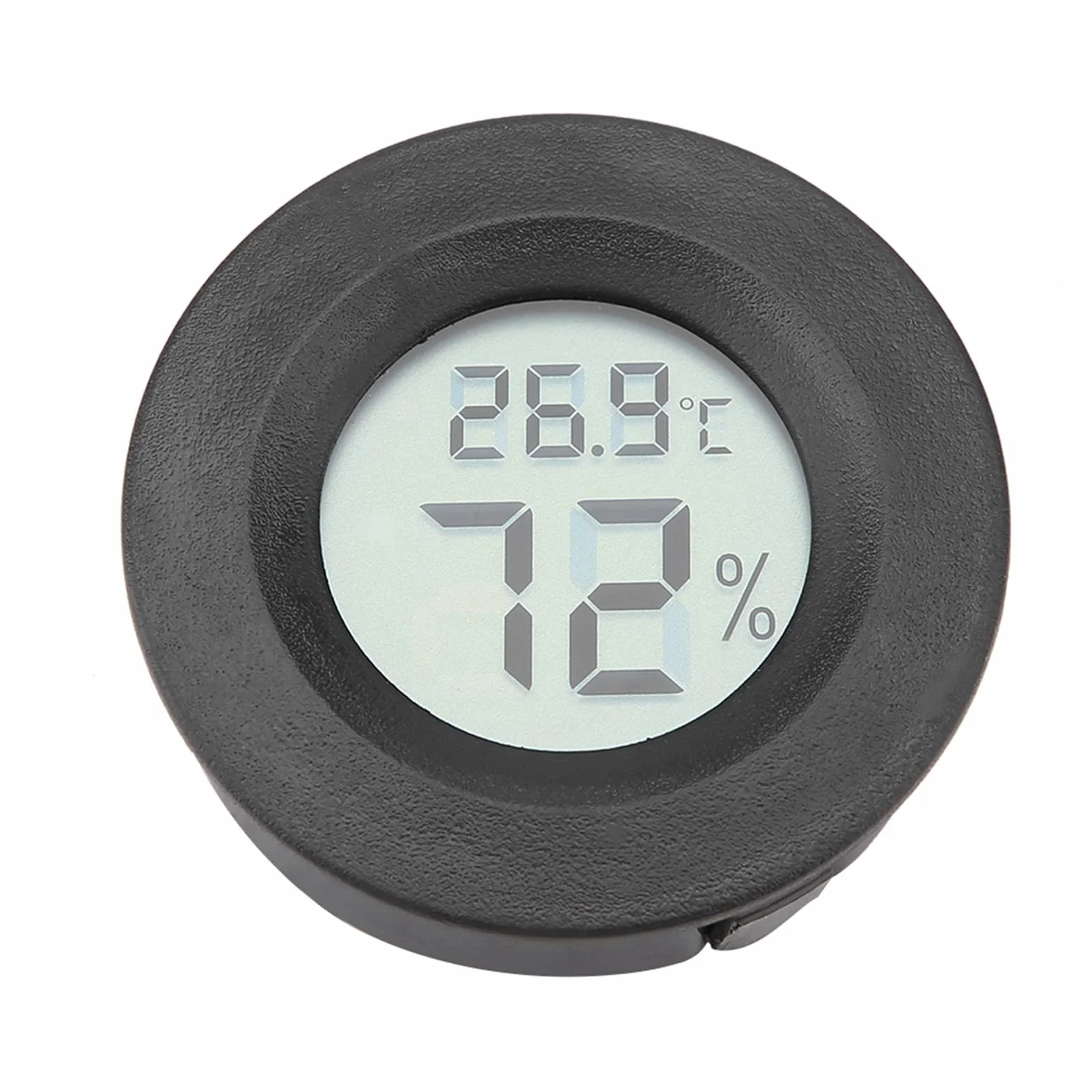 Mini Cyfrowy Termometr Higrometryczny Wewnętrzny Monitor Temperatury Powietrza Z Dużym Wyświetlaczem Lcd I Podświetleniem Dla Gadów (Czarny)