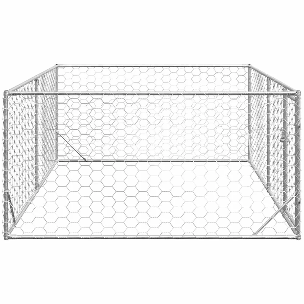 vidaXL Buda dla psa na zewnątrz z drzwiami 3x2x1 m, ocynkowana stal