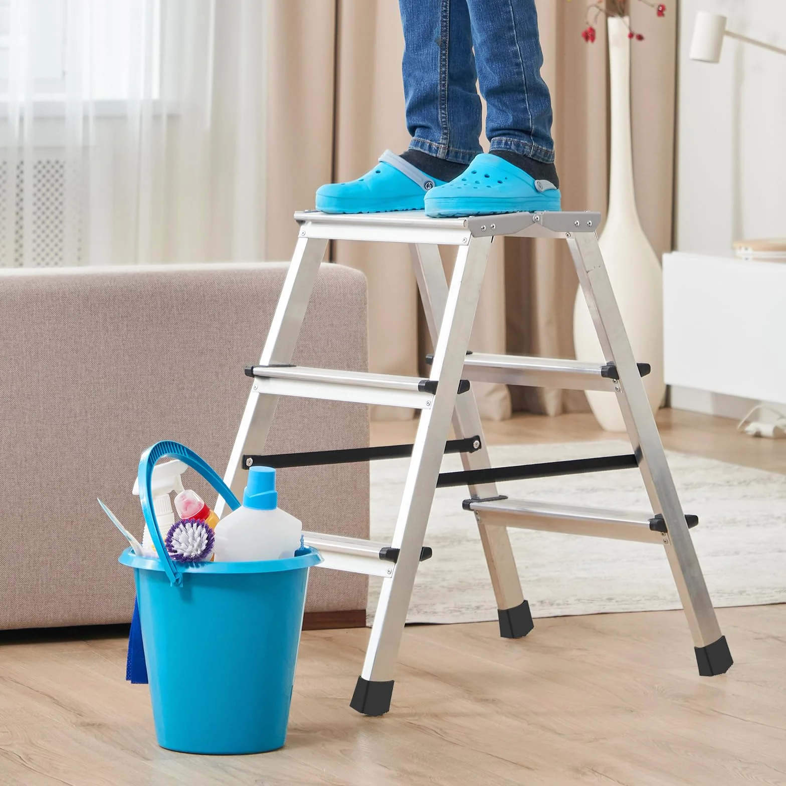 4 sztuki stopek do drabiny, zapasowe nóżki do drabin, odpowiednie do drabinek o wymiarach 2 x 4 cm, nadają się do budowy maszyn, wspinaczki w domu, ludzie muszą mieć
