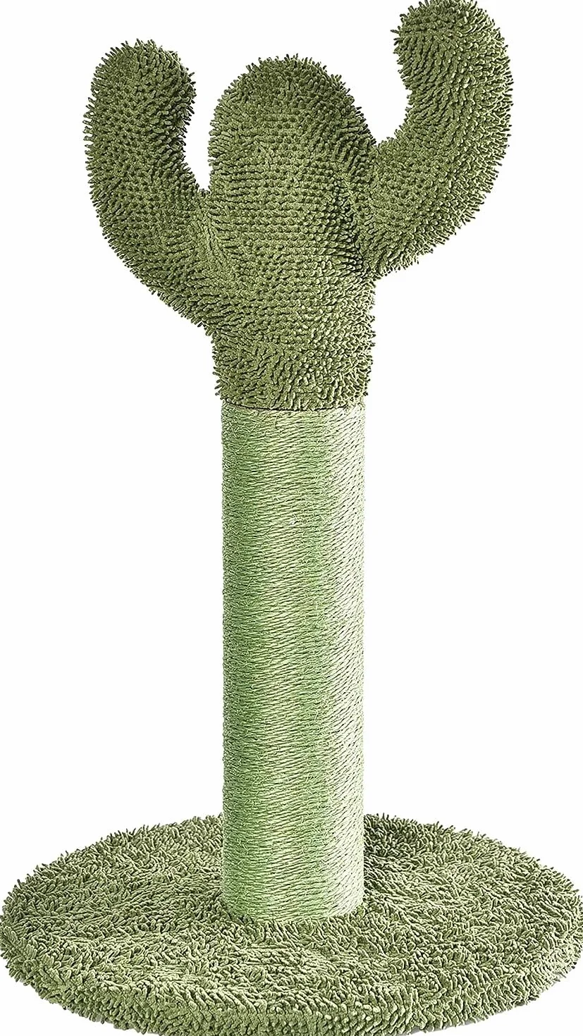 Amazon Basics – drapak dla kota z motywem kaktusa, 65 cm, szary.