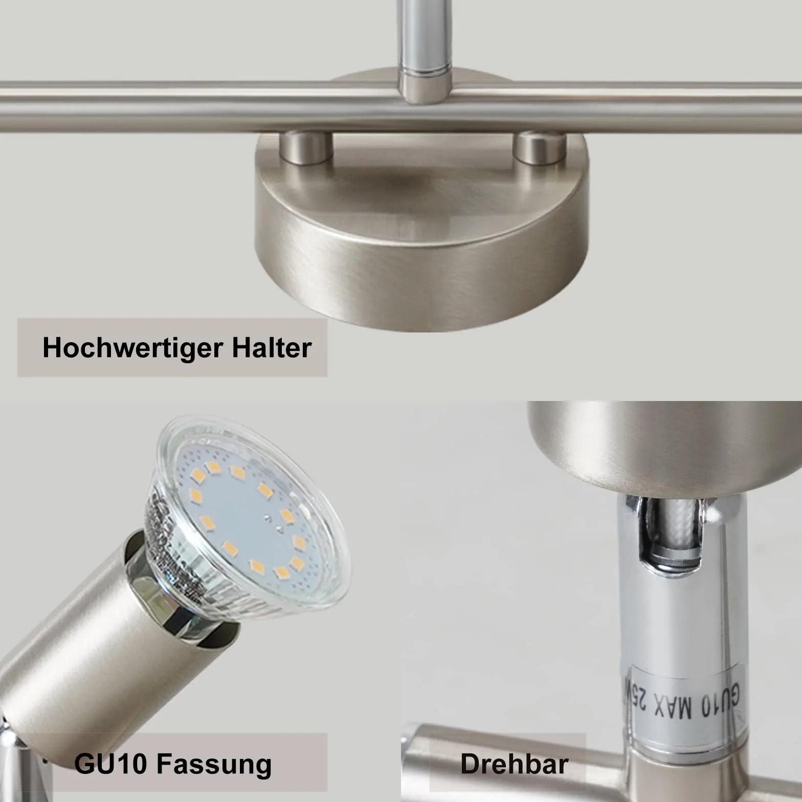 Lampa sufitowa LED 3-płomieniowa GU10 Obrotowa 330° Przemysłowa