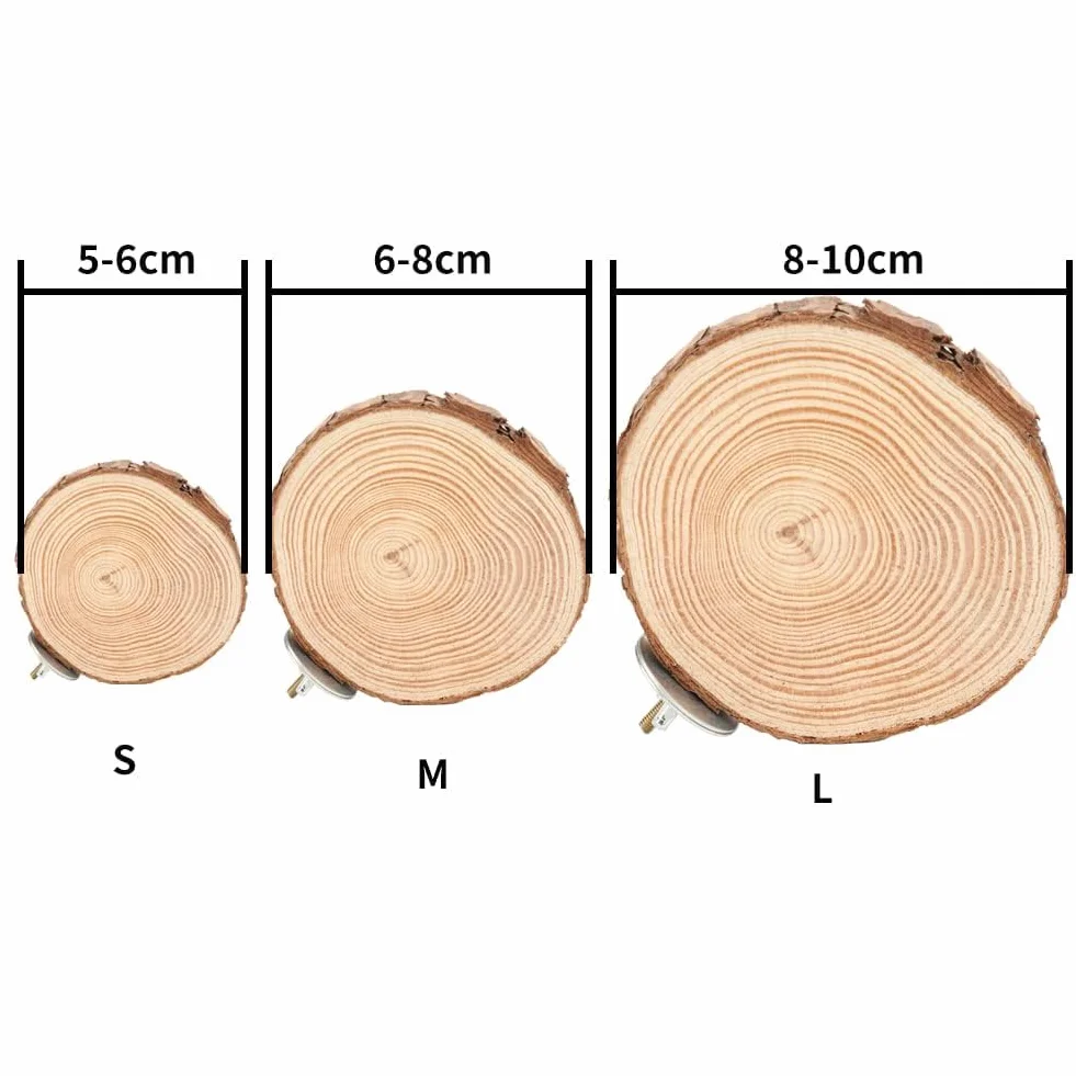 Okrągła Drewniana Trampolina Papuga Okonie Stojak Zabawka Ptak Papuga Okoń Platforma dla Małych Papug Nimfy Chomik(6cm)