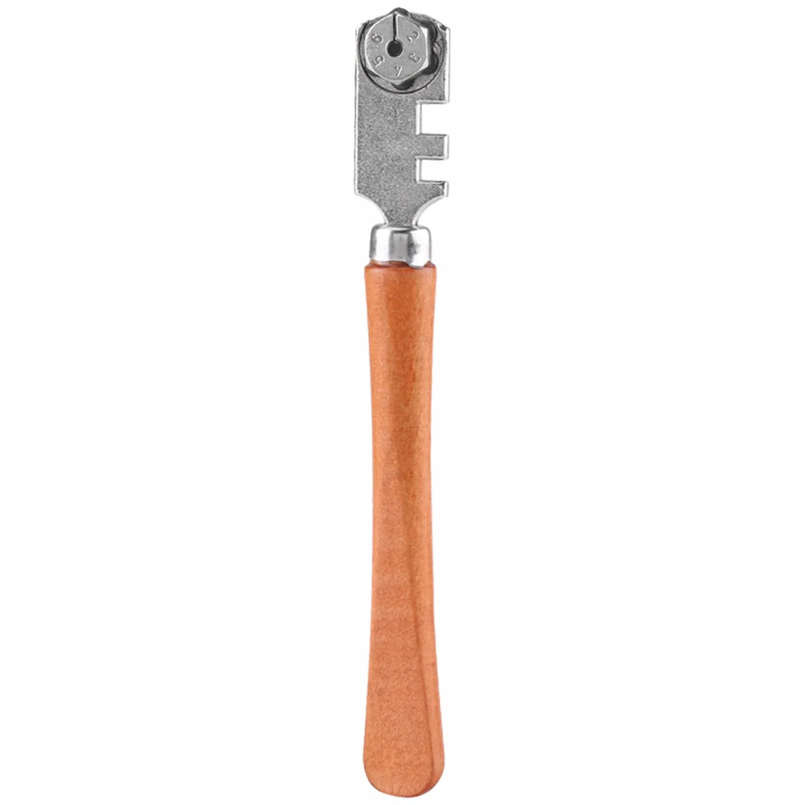 130MM Nóż do Szkła Profesjonalny Sześciokołowy Zestaw do Cięcia Ręcznego Narzędzie do Cięcia Rzemiosła z Drewnianym Uchwytem do Cięcia Płytek Szklanych i Ceramiki