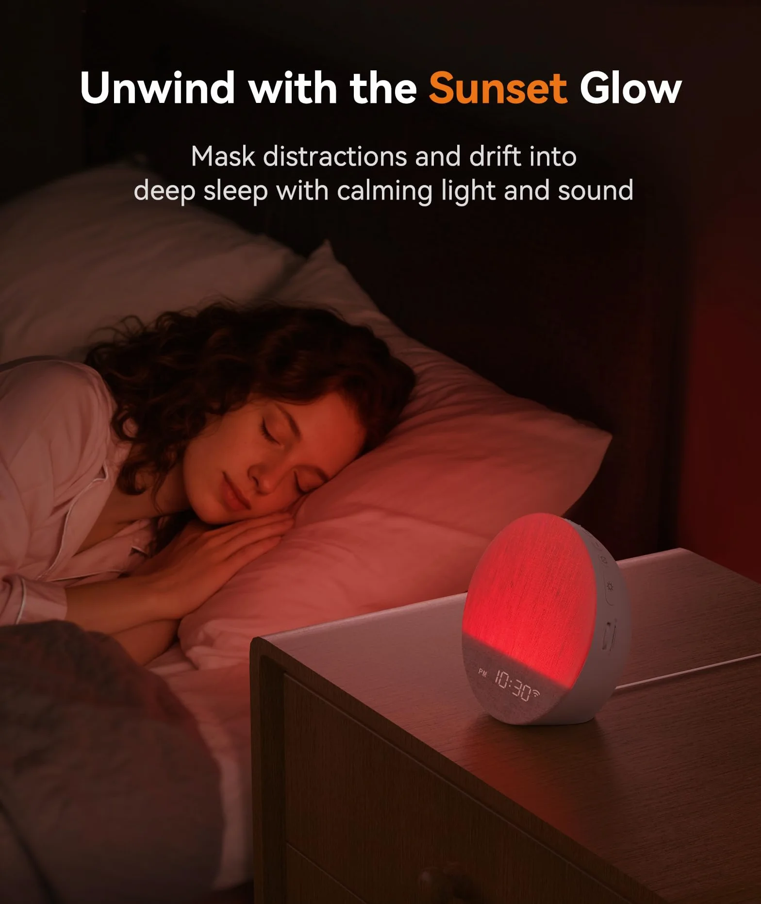 Dreamegg Sunrise 1 Reveil Lumineux Machine à Bruit Blanc 34 Sons Apaisants