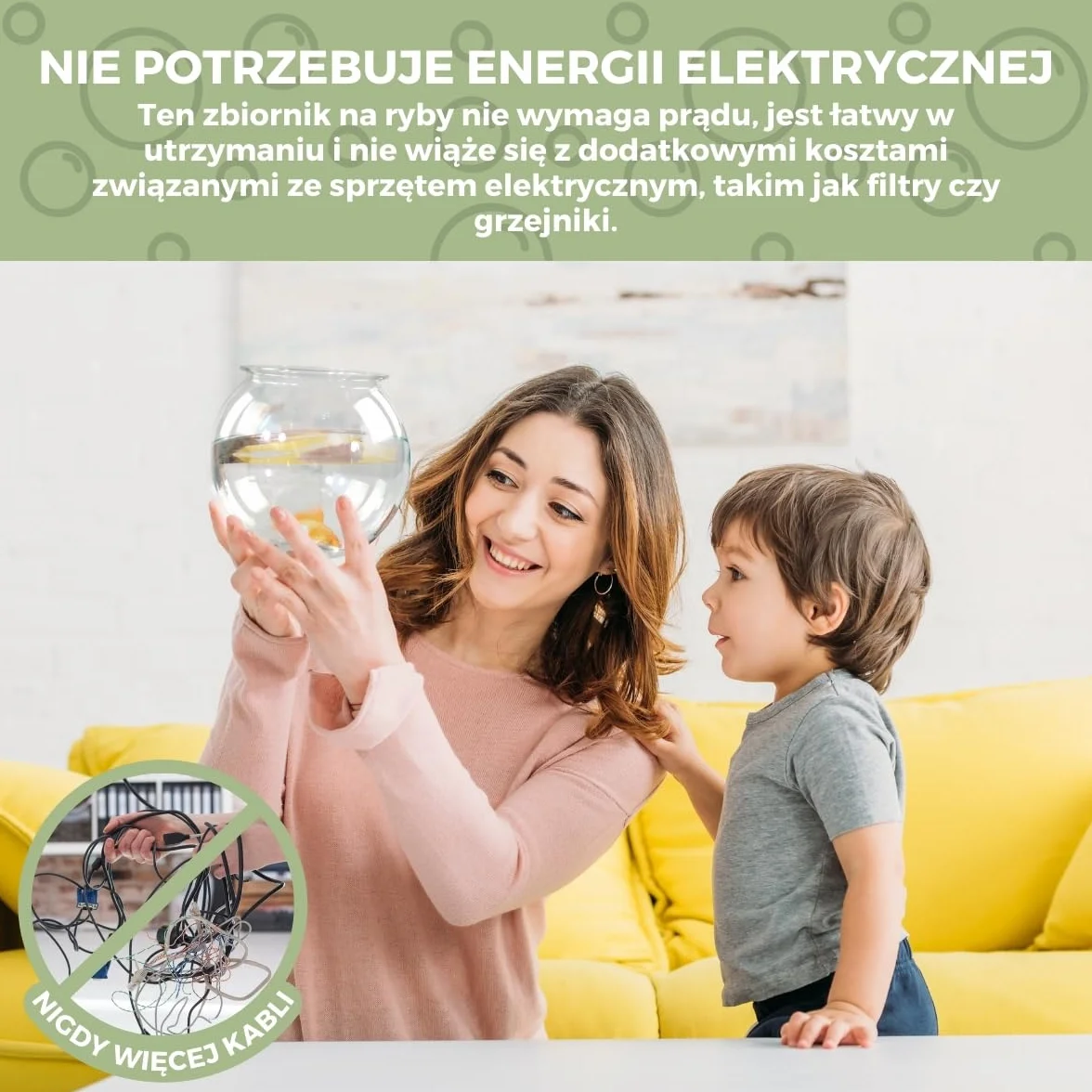 Mobiclinic® pets, Mał okrągł akwarium, Nemo, 4 litry, Plastik pet eco, Przezroczysty design, 20x20x17, 5cm, Łatwe do czyszczenia, Wytrzymałe, Idealne dekoracji domowej, Rośliny wodne