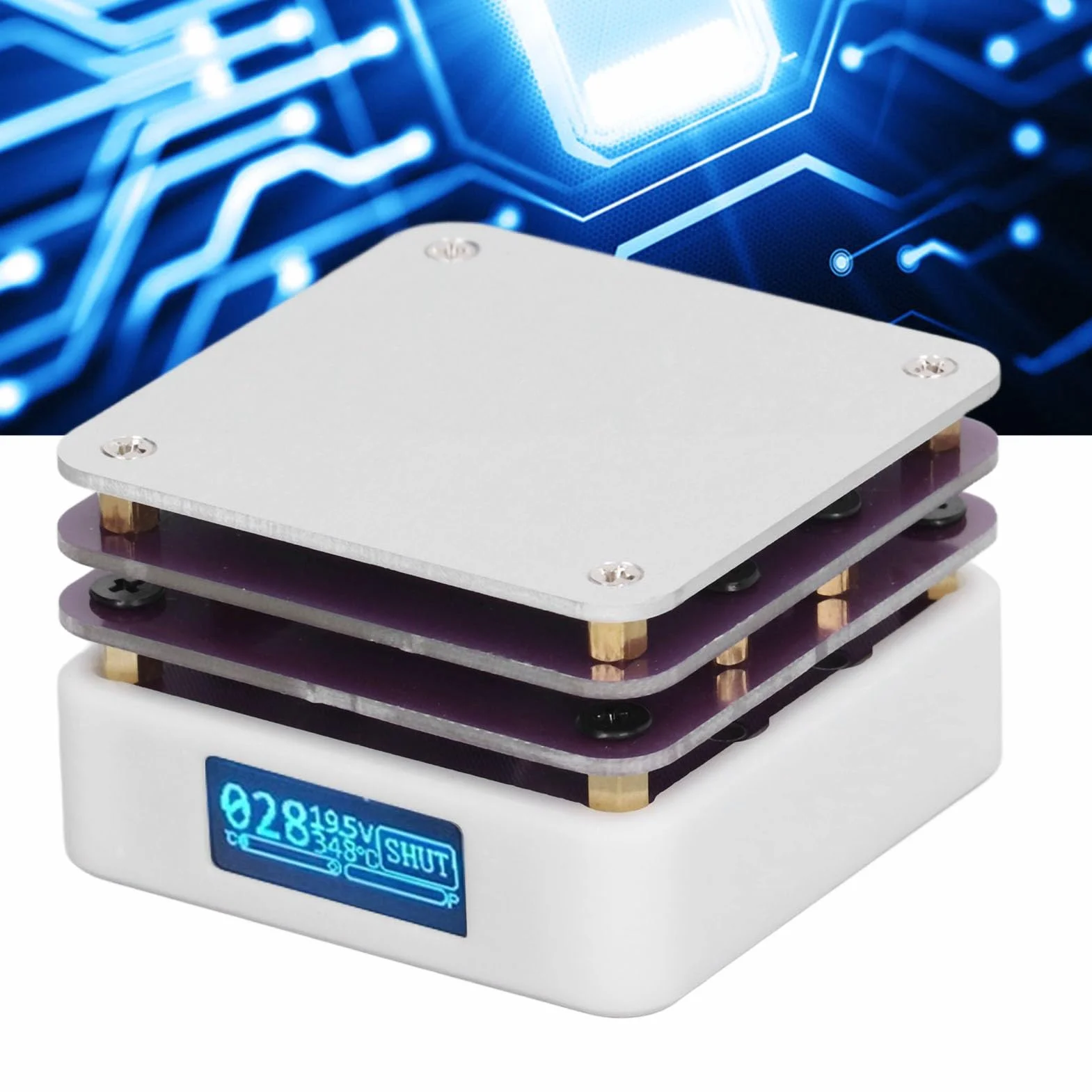 Płyta grzewcza do lutowania, stacja do lutowania płyt grzewczych, mini elektryczna płyta grzewcza, stacja spawalnicza z ekranem LED, do naprawy elektronicznej i laboratorium dla majsterkowiczów