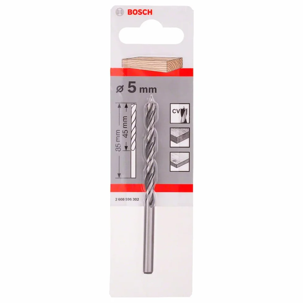 Bosch Professional Spiralne Wiertła do Drewna (dla Drewno, Ø 5 x 52 x 86 mm, Osprzęt do Wiertarek)