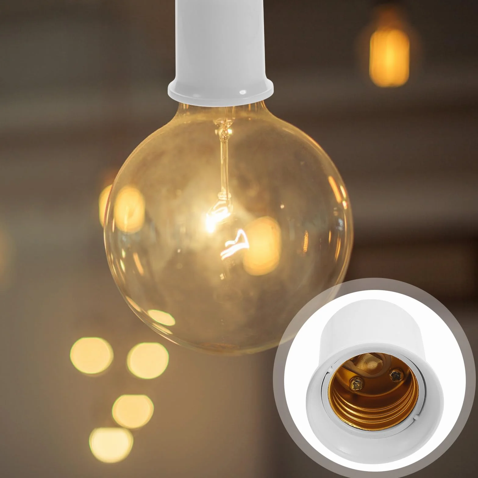 Housoutil E27 na 2-pinową oprawkę lampy, zamienna z uchwytem żarówkę vintage
