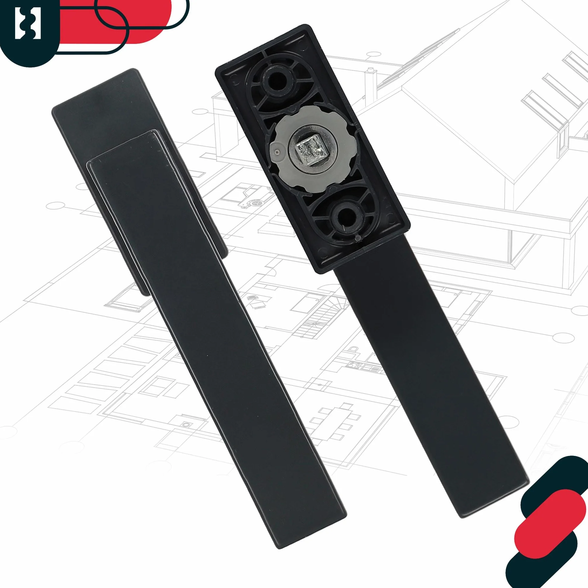 KOTARBAU® Aluminiowy uchwyt okienny, uchwyt do drzwi balkonowych, szary