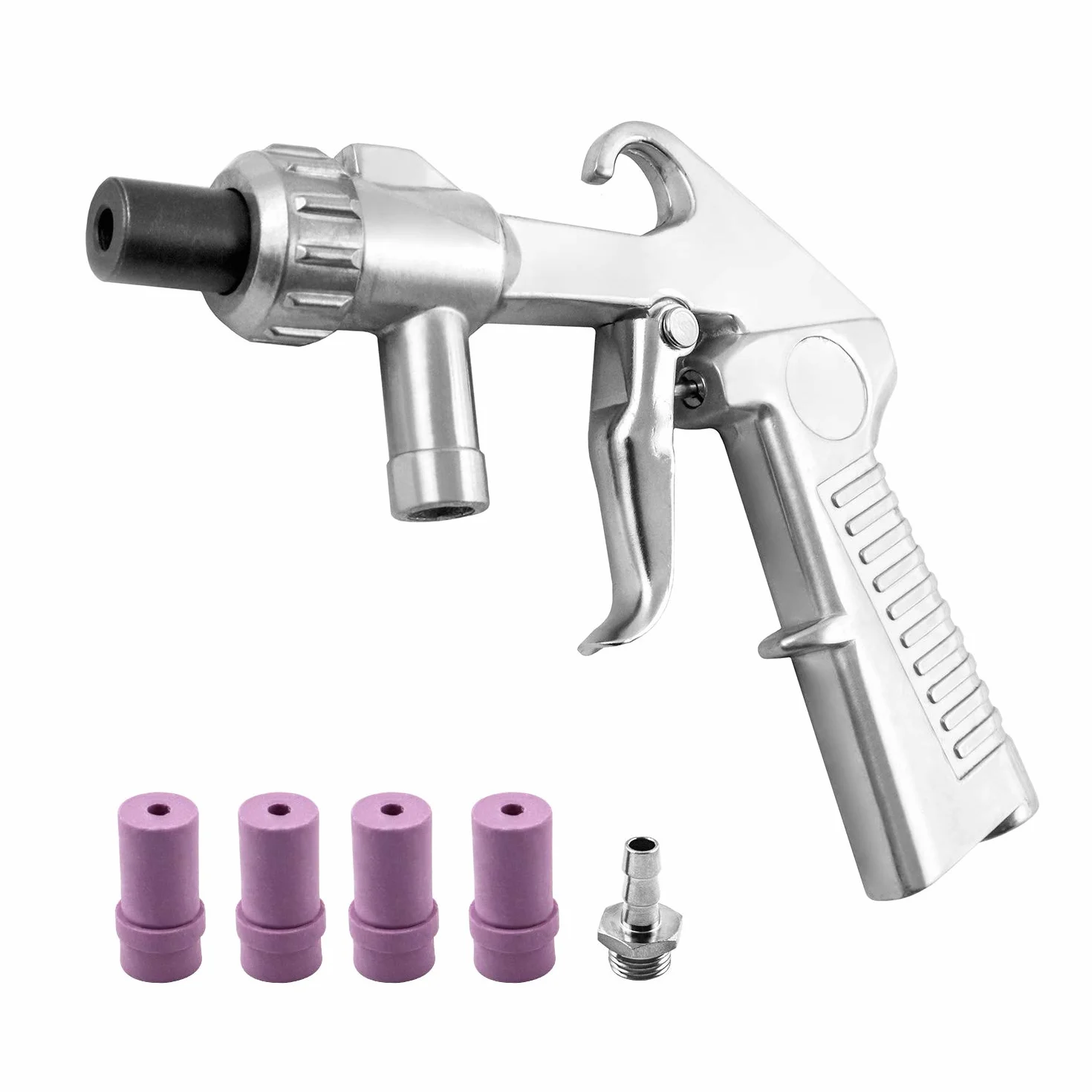 Pistolet do piaskowania Qwork z 4 dyszami ceramicznymi