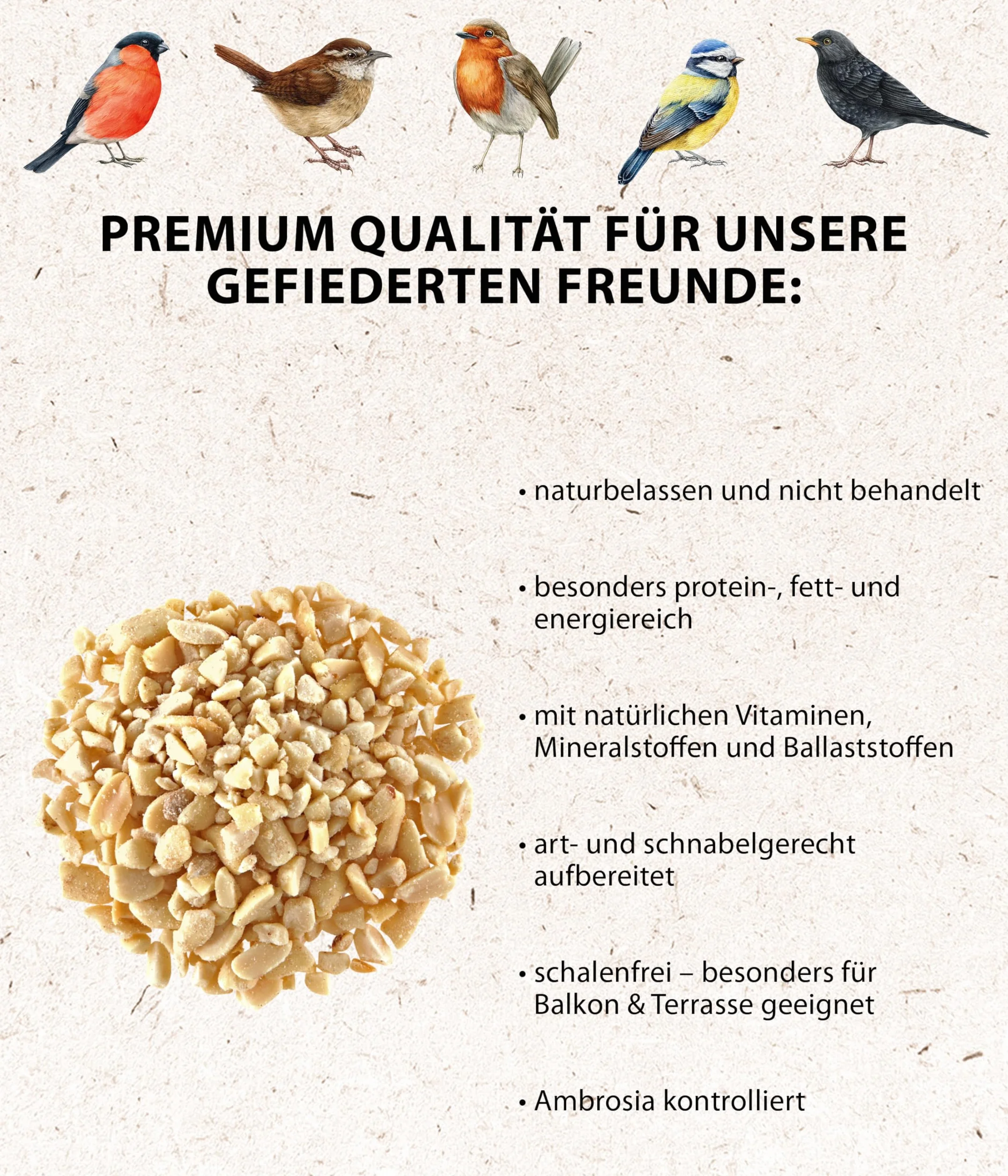 Dehner Natura karma dla dzikich ptaków orzeszki ziemne bez łupin 10 kg